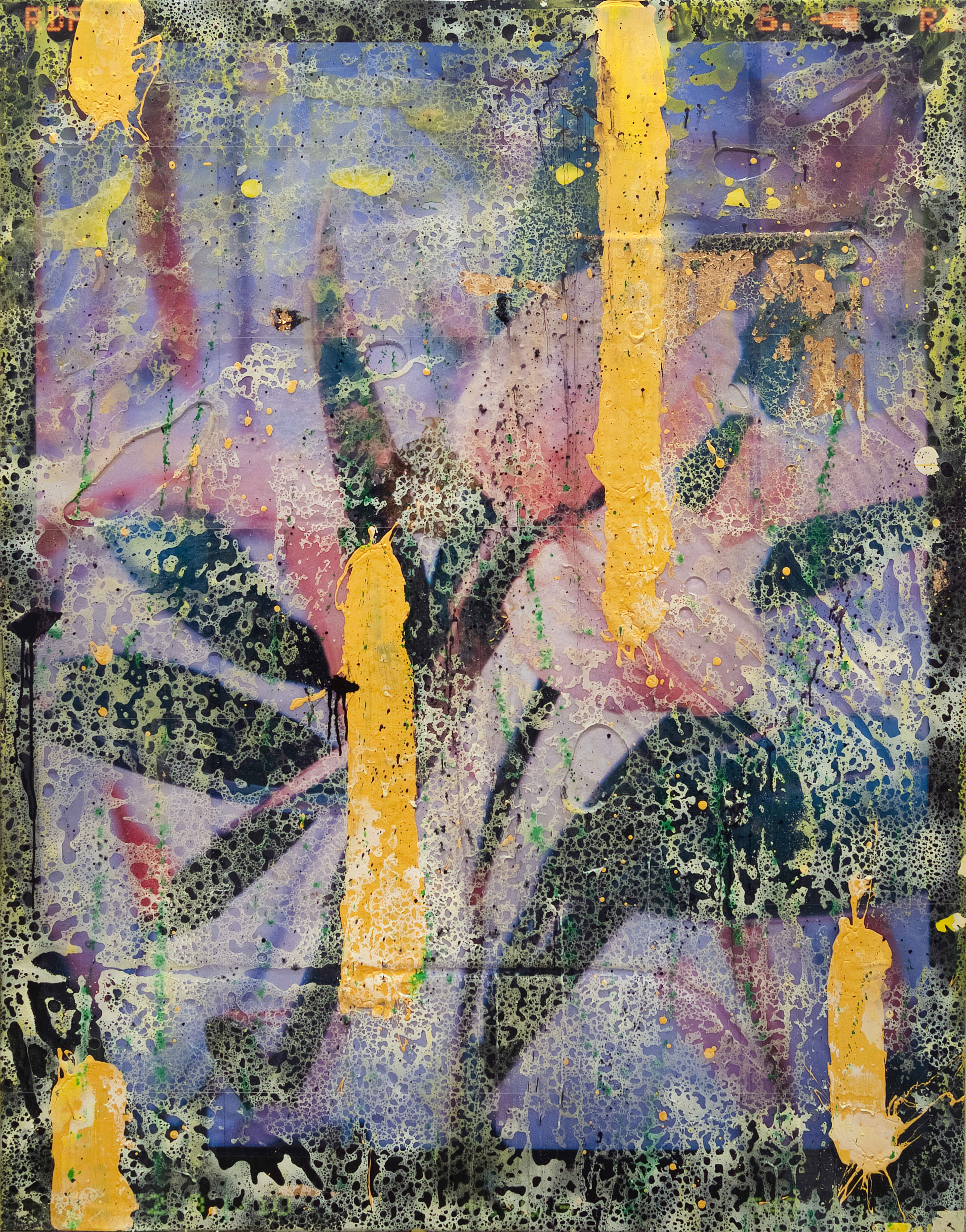 2409002 Conceptual Plant, 2024, Acrylic, Epoxy Resin over  Pigment Printed Paper on Canvas, 193.9 x 152 x 3.3cm