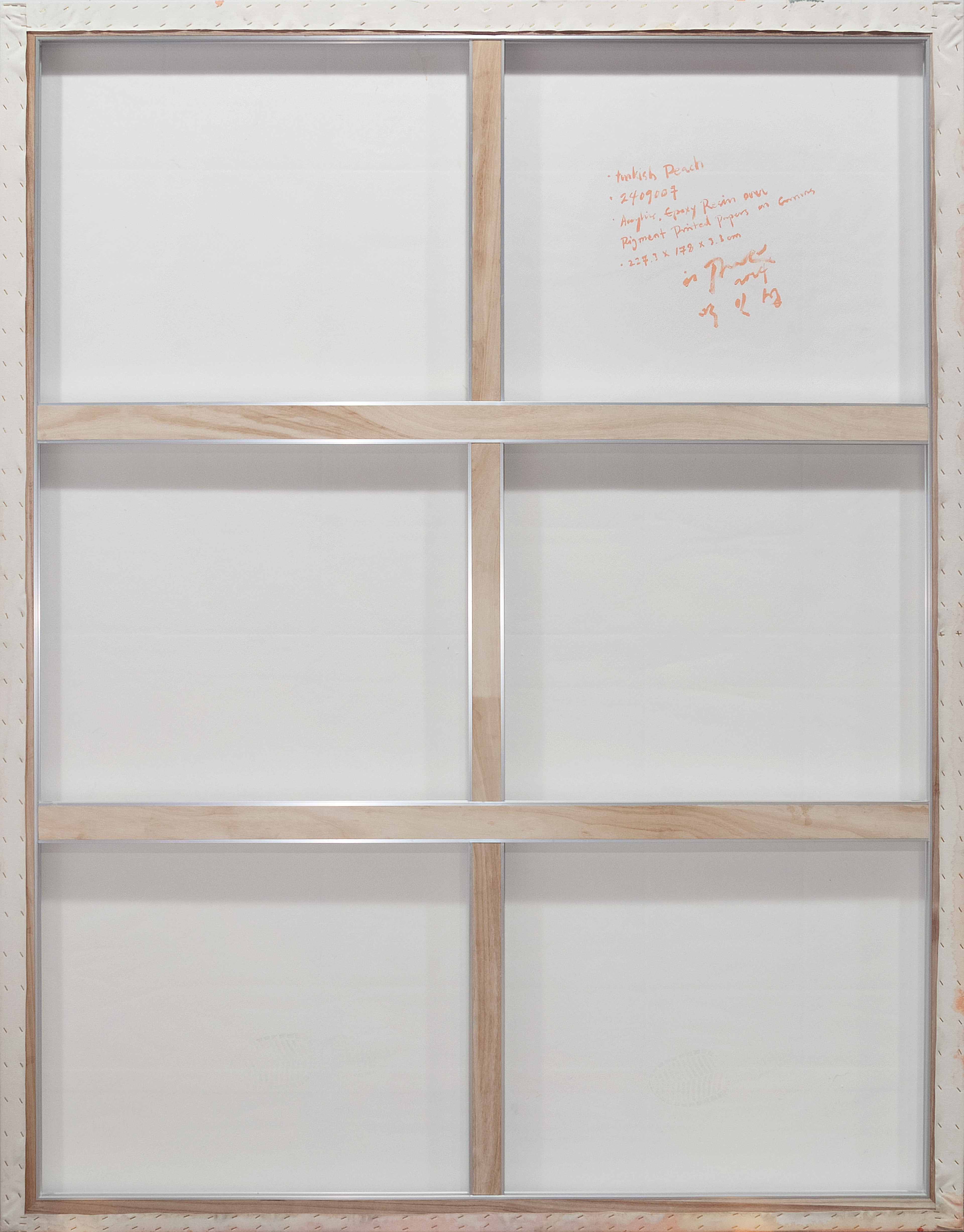 2409007 Turkish Peach, 2024, Acrylic, Epoxy Resin over Pigment Printed Papers on Canvas, 227.3 x 178 x 3.3cm