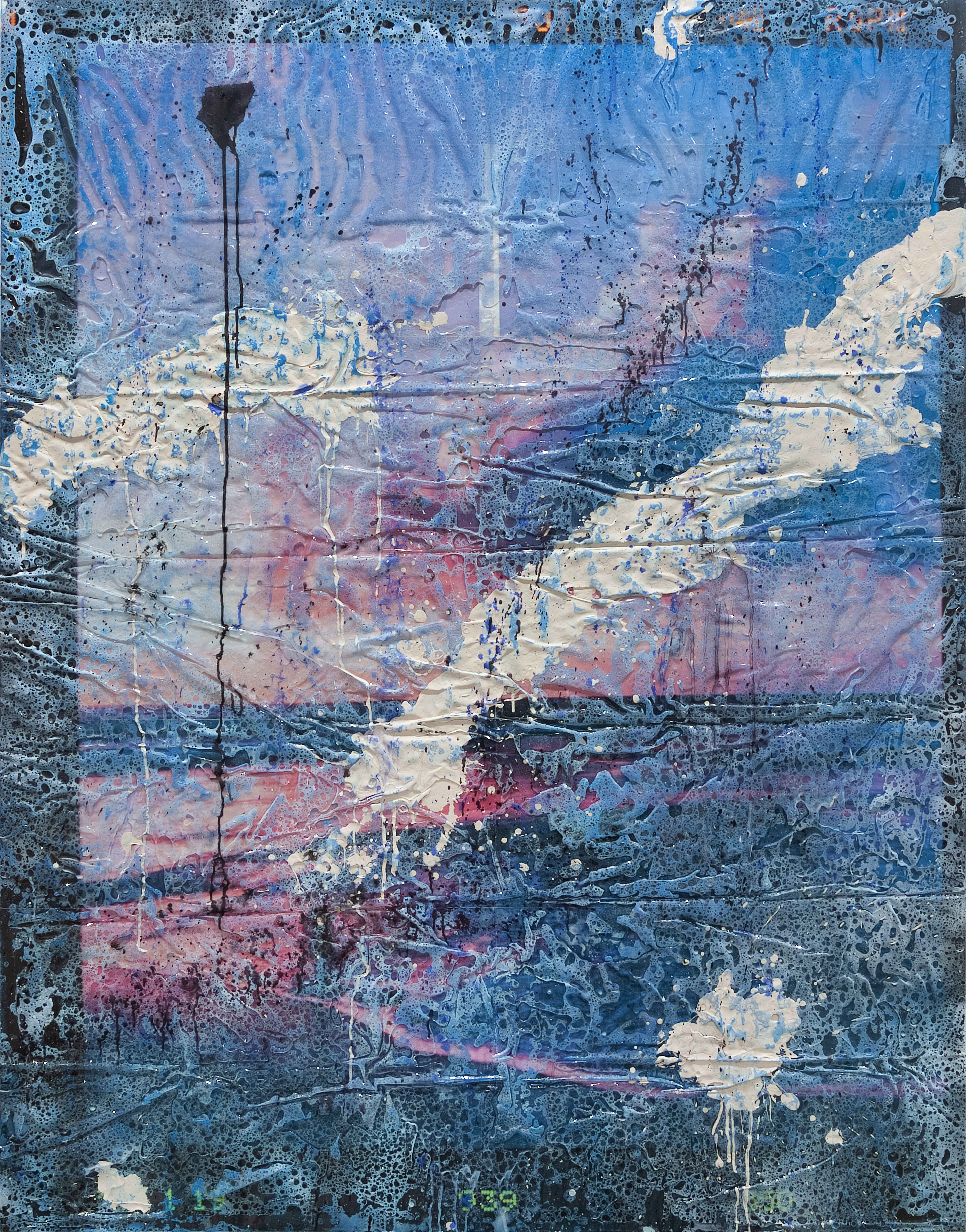 2409003 Seascape, 2024, Acrylic, Epoxy Resin over Pigment Printed Paper on Canvas, 193.9 x 152 x 3.3cm