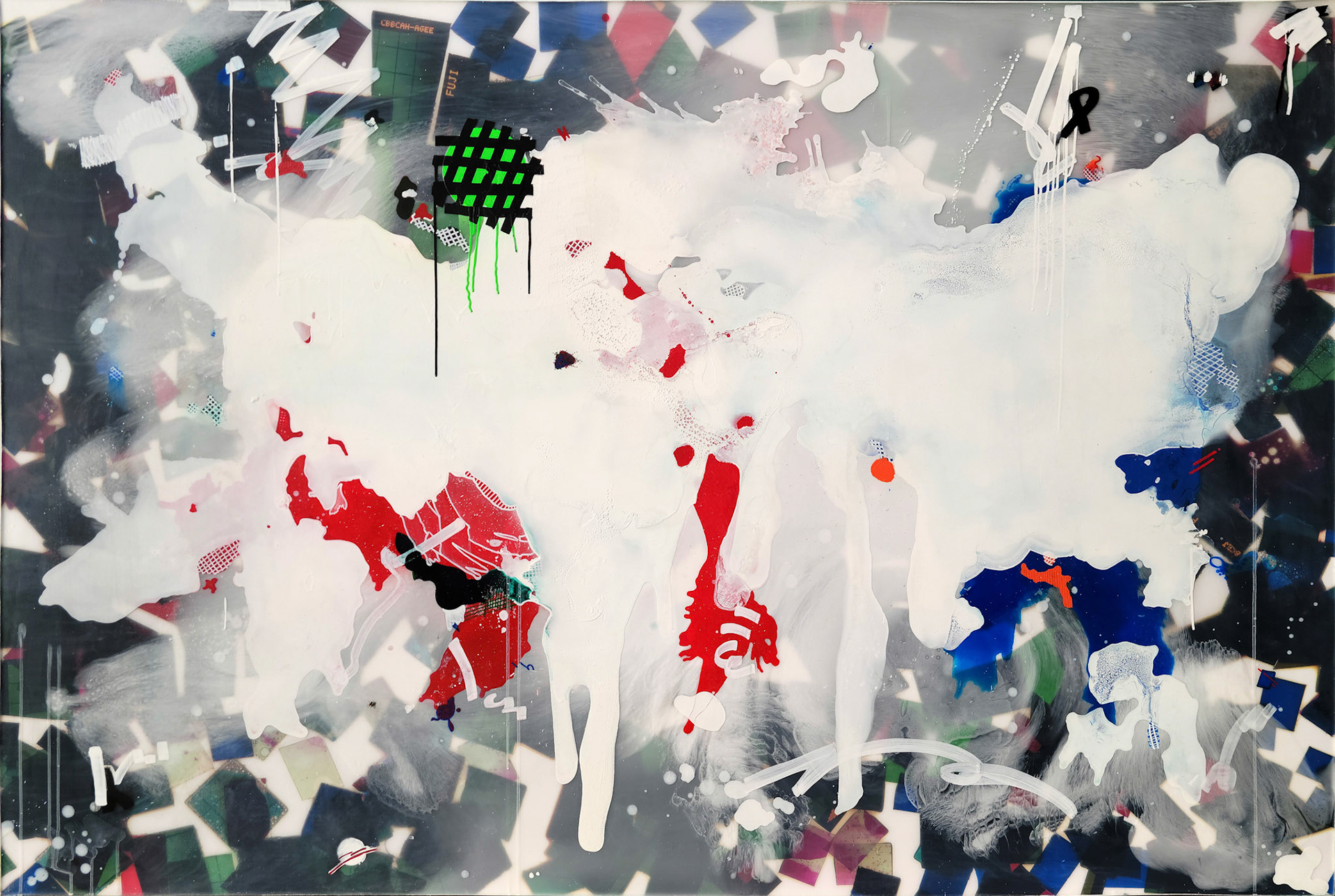 2211002 Stuffed Moments, 2022, mixed media on pigment printed matt canvas, 193.5x130x5cm