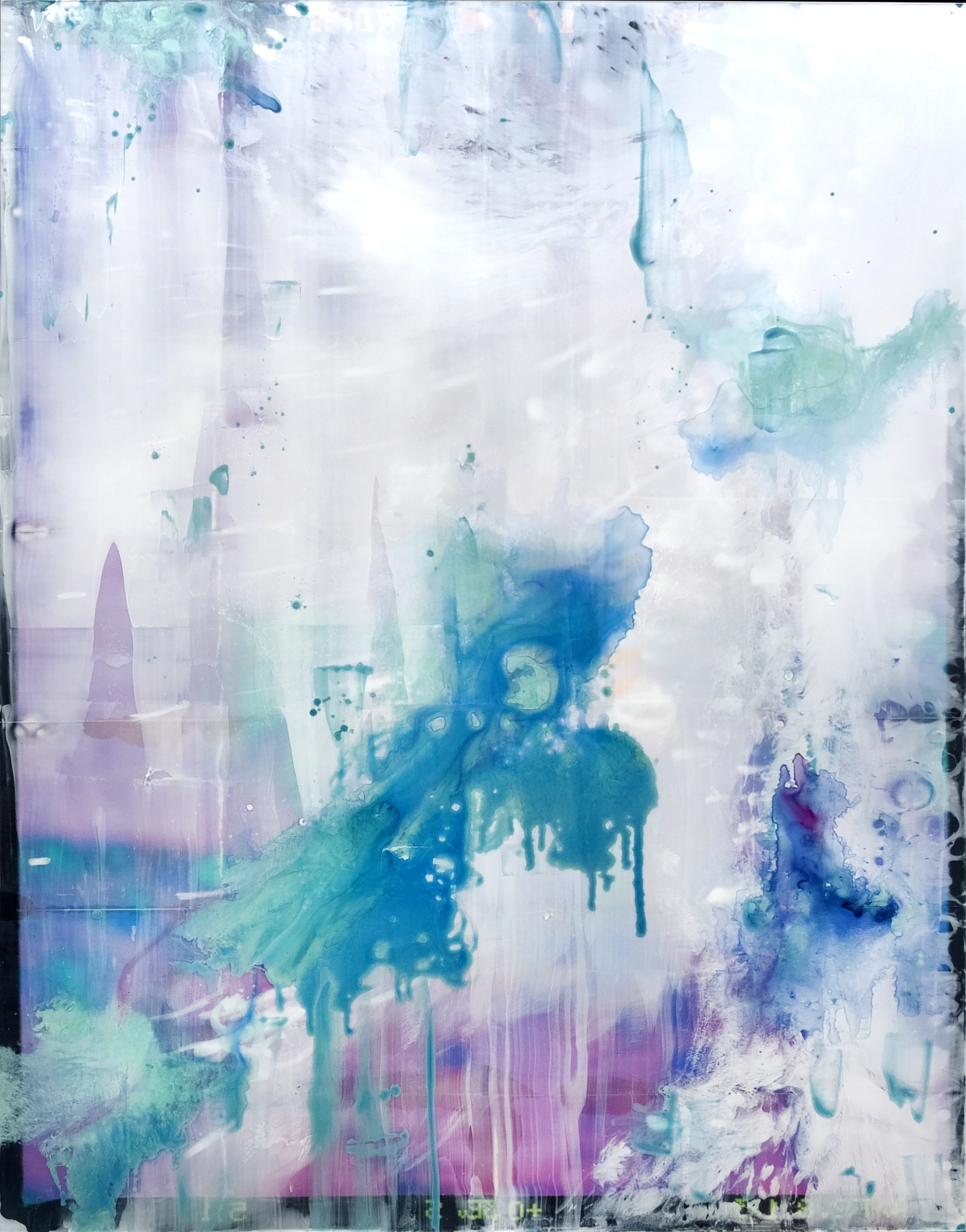 2404001 Behind the Veil, 2024, Acrylic, Epoxy Resin over Pigment Printed Paper on Canvas, 193.9 x 152 x 3.3cm