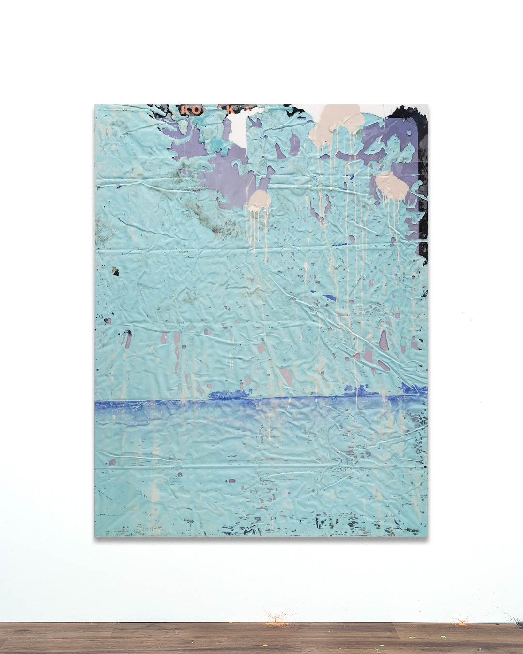 2411001 Aqua Dollar, 2024, Acrylic, Epoxy Resin over Pigment Printed Paper on Canvas, 162.2 x 125 x 4cm