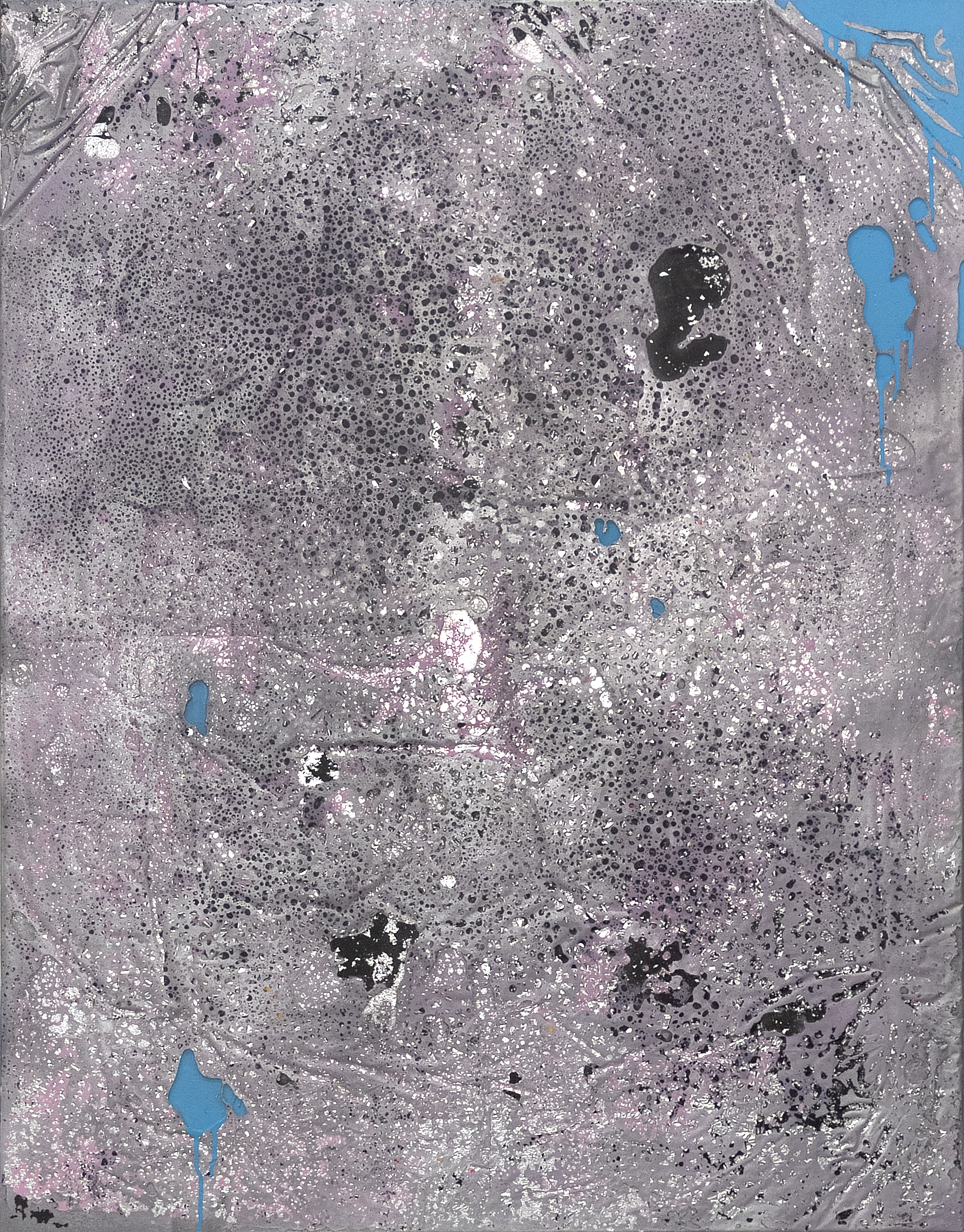 2504001 Scatterde Letters, 2025, Collage of Pigmented Dye-Printed Photo Paper on Canvas followed Acrylic Paint and Synthetic Resin(Epoxy), 130.3 x 102 x 3.3cm