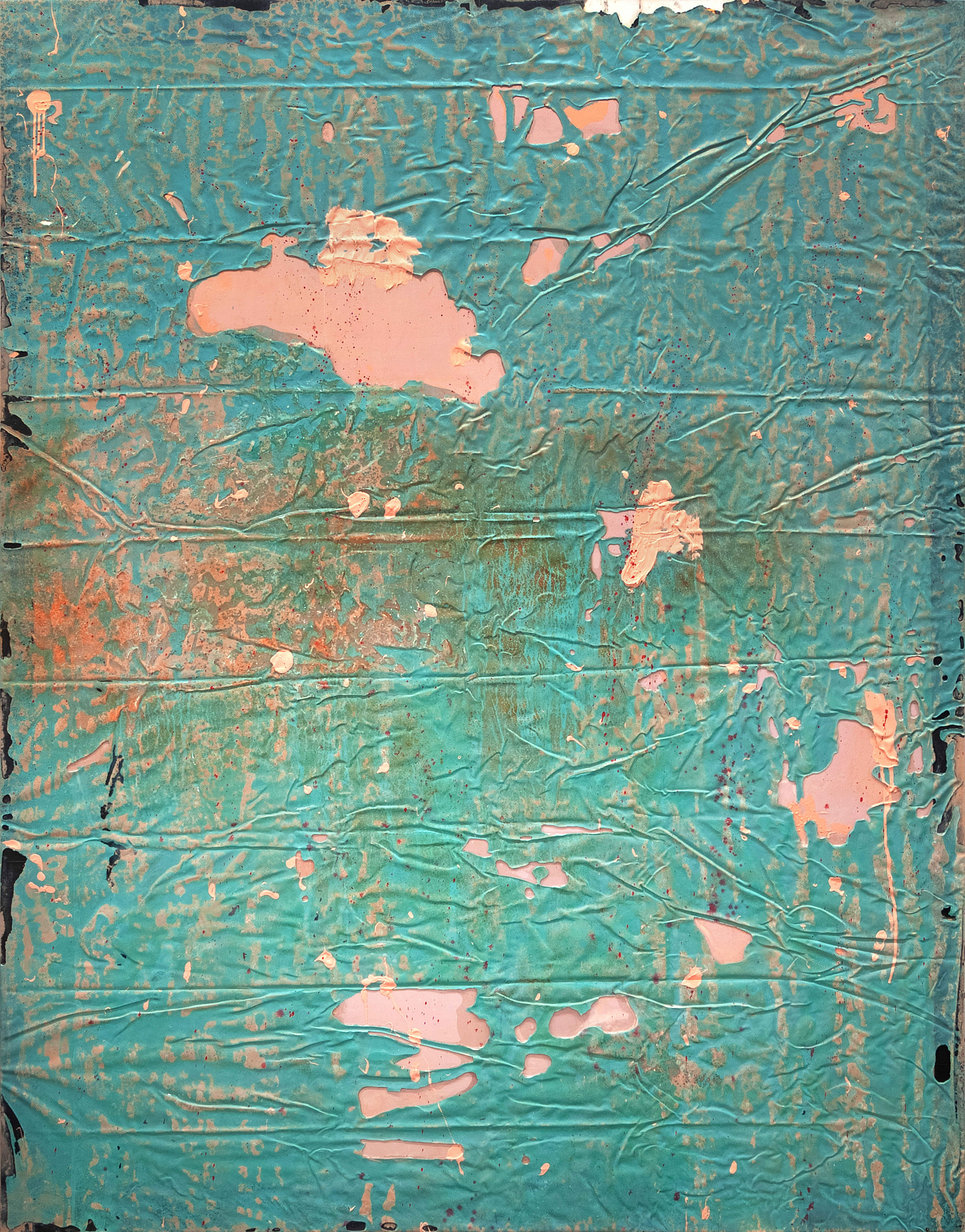 2409007 Turkish Peach, 2024, Acrylic, Epoxy Resin over Pigment Printed Papers on Canvas, 227.3 x 178 x 3.3cm