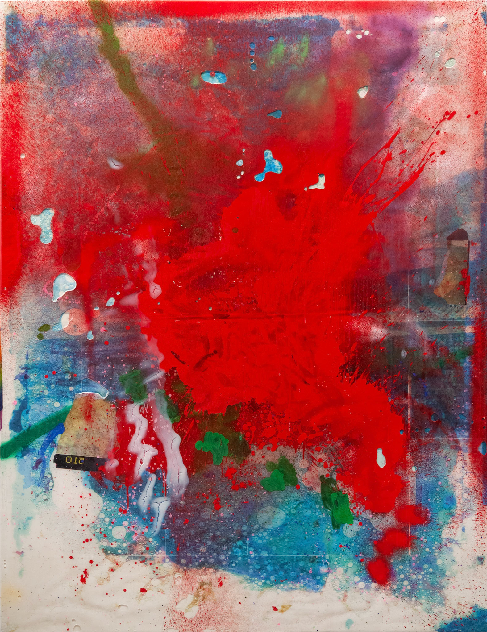 2406002 Slow Dancing in a Burning Room, 2024, Acrylic, Epoxy Resin over Pigment Printed Paper on Canvas, 162.2 x 125 x 3.3cm