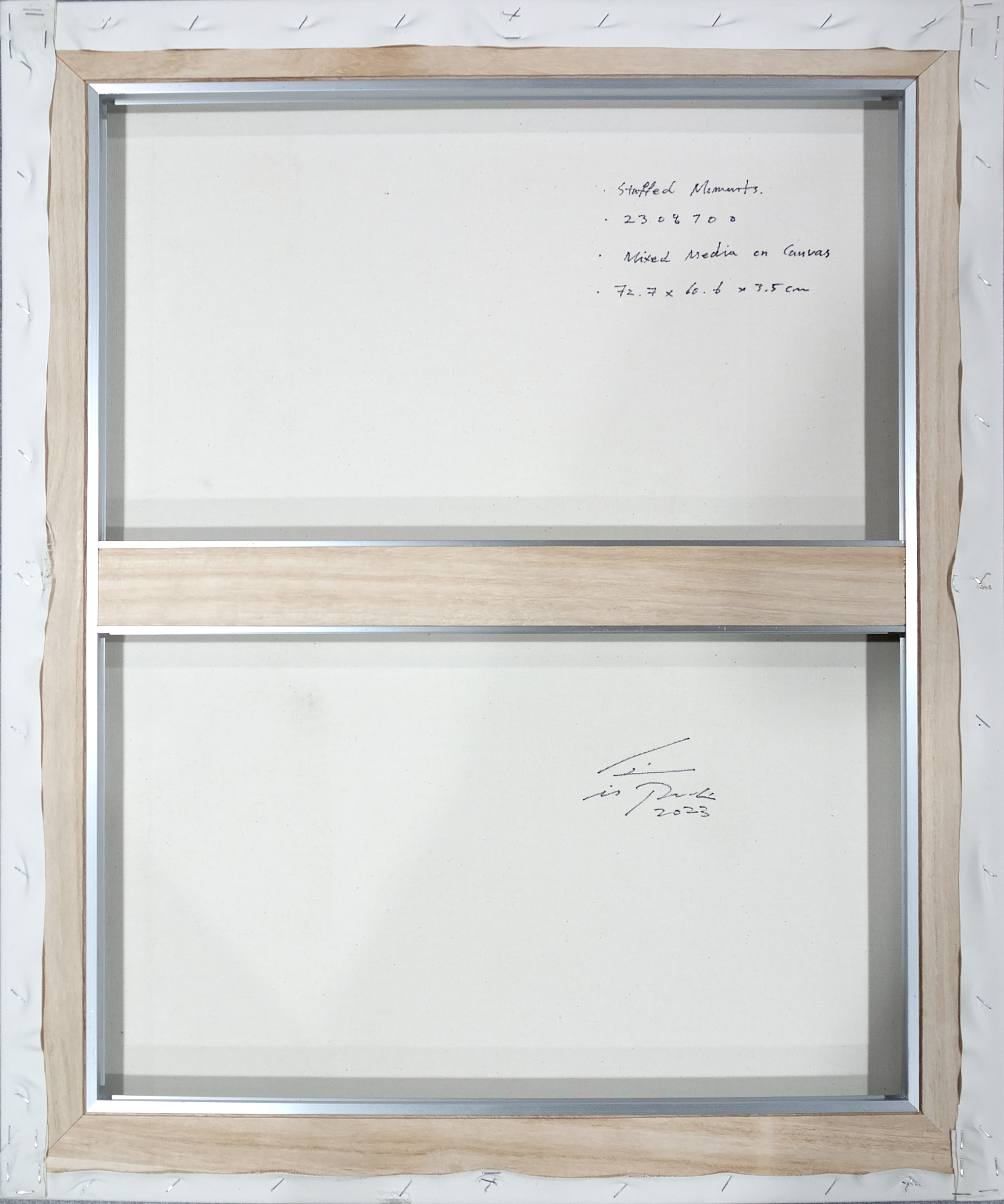 2308011 Stuffed Moments, 2023, Mixed Media on Canvas, 72.7 x 60.6 x 3.5cm