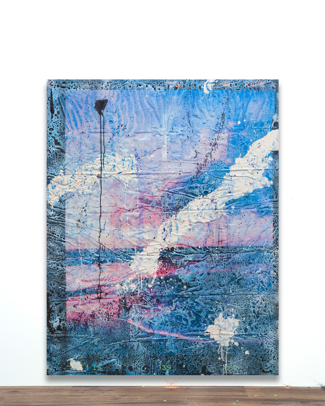 2409003 Seascape, 2024, Acrylic, Epoxy Resin over Pigment Printed Paper on Canvas, 193.9 x 152 x 3.3cm