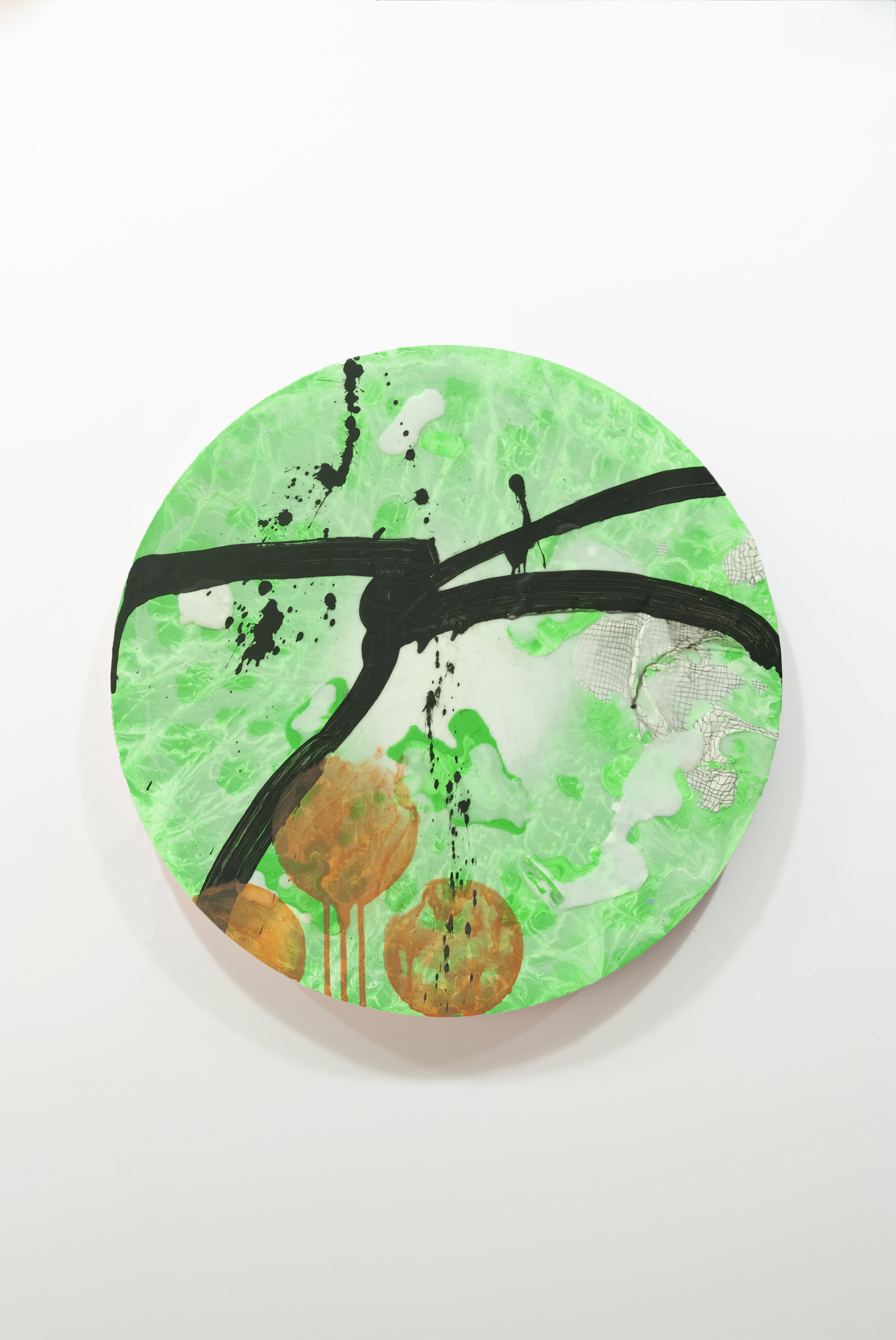 2301002 Case 0(zero), 2023, Pencil, Acrylic, Epoxy Resin, Modeling Paste on Canvas, Dia. 50cm