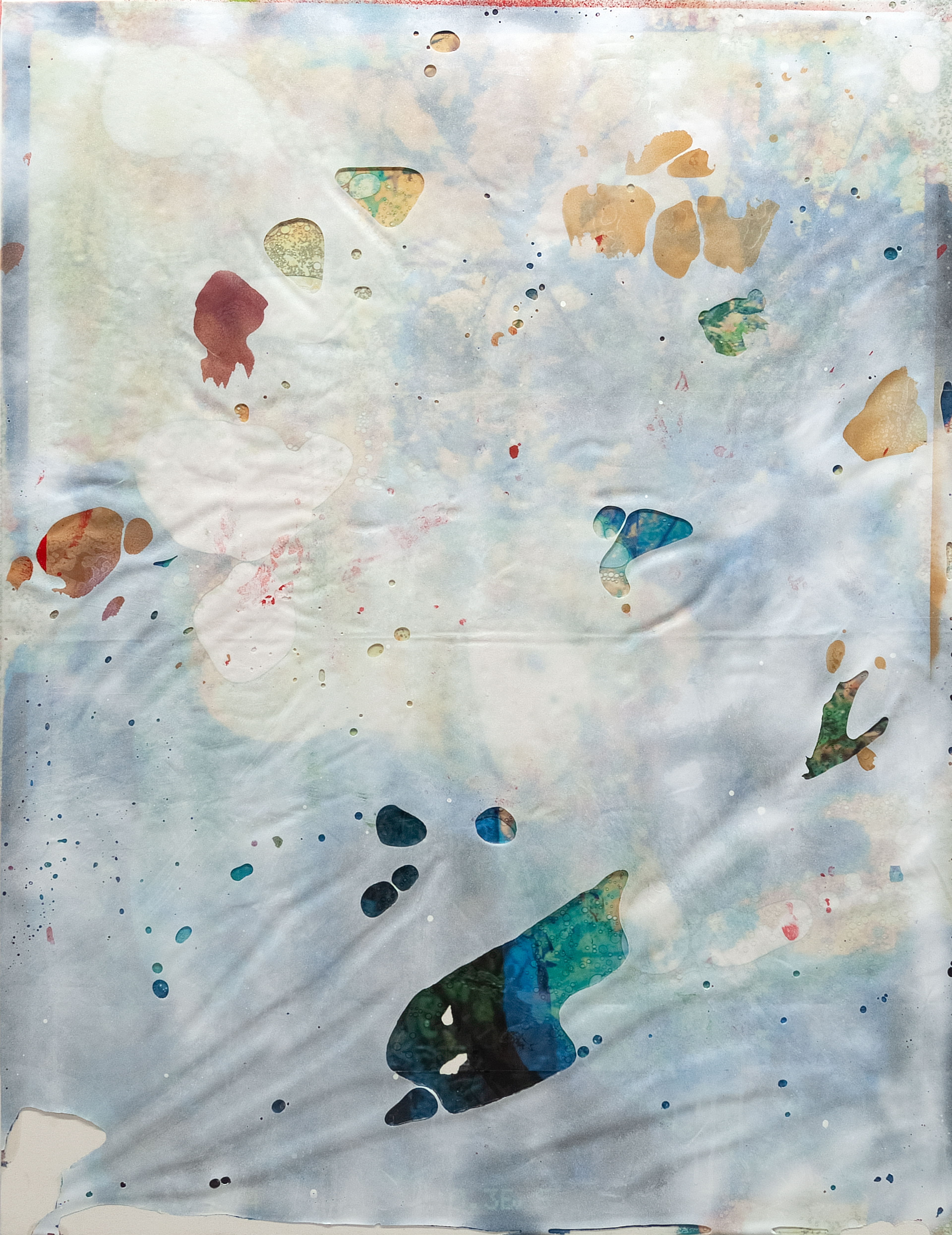 2406005 A Sentence I still remember, 2024, Acrylic, Epoxy Resin over Pigment Printed Paper on Canvas, 162.2 x 125 x 3.3cm