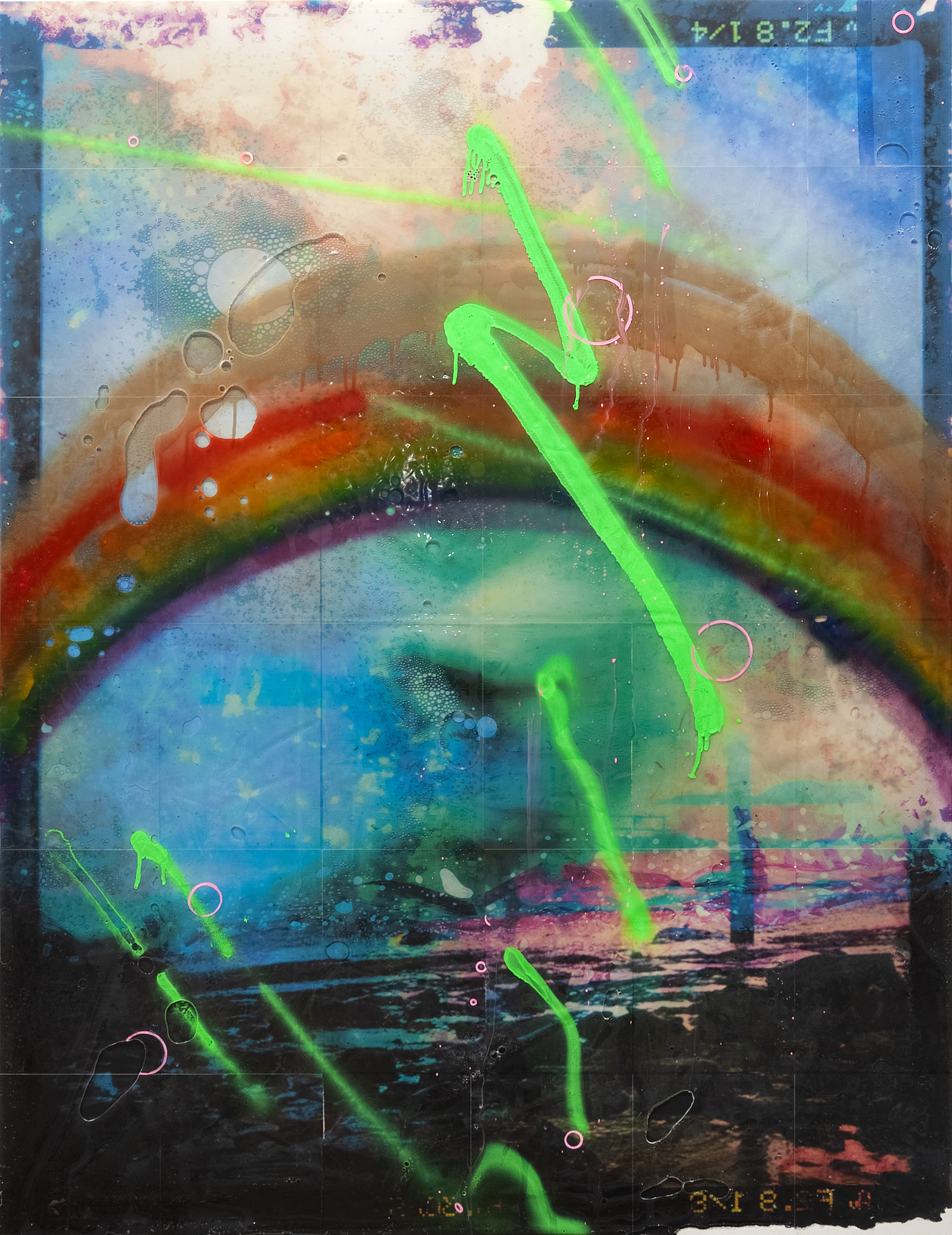 2406001 Today Between Two Worlds, 2024, Acrylic, Epoxy Resin over Pigment Printed Paper on Canvas, 162.2 x 125 x 3.3cm