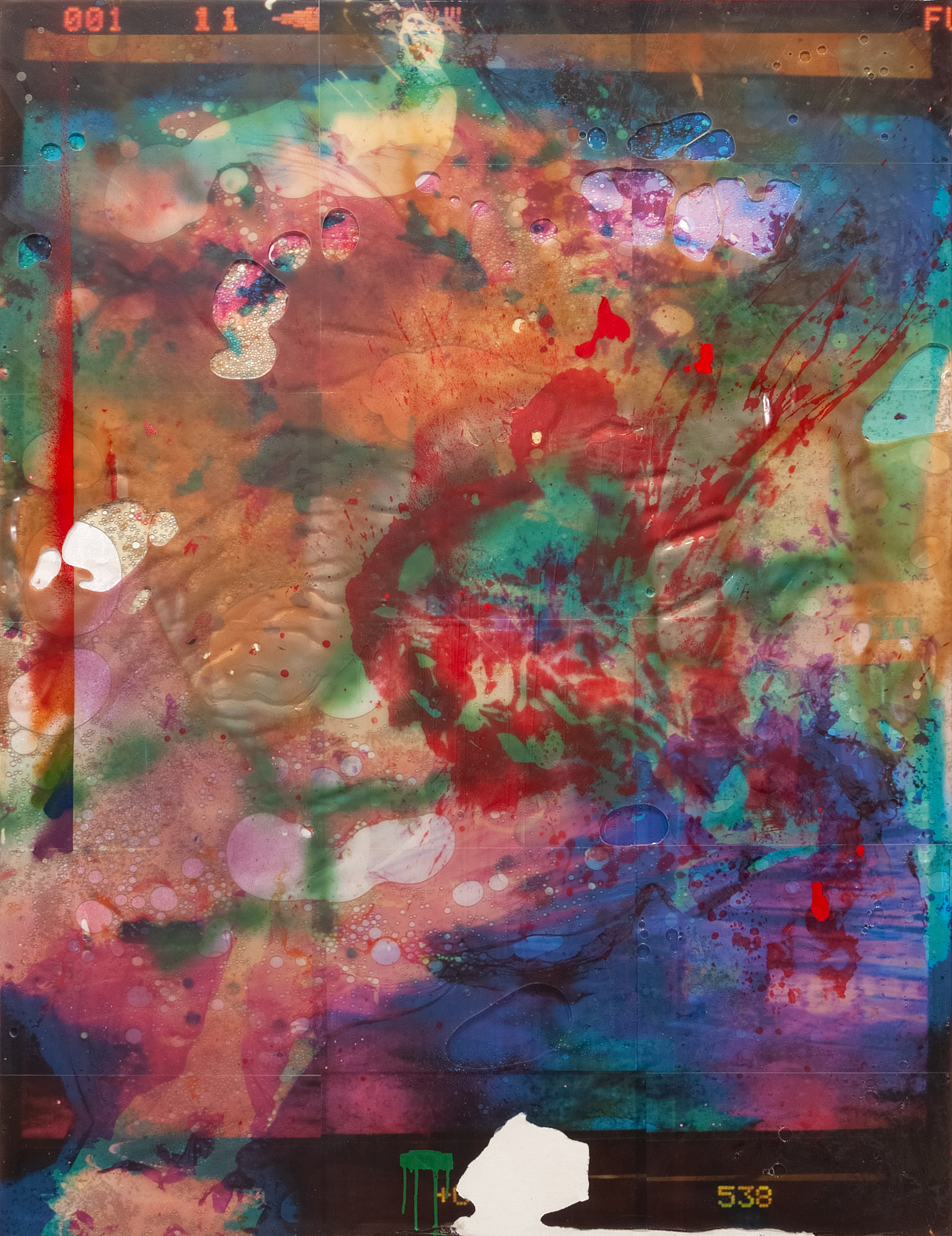 2406004 Poem with a Hole, 2024, Acrylic, Epoxy Resin over Pigment Printed Paper on Canvas, 162.2 x 125 x 3.3cm