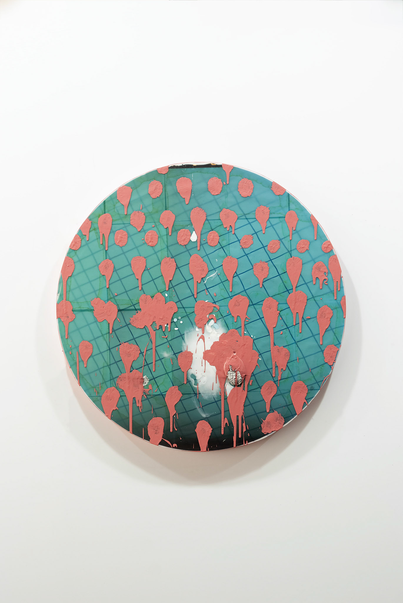2303001 Case o, 2023, mixed media on wood panel canvas, dia. 92cm