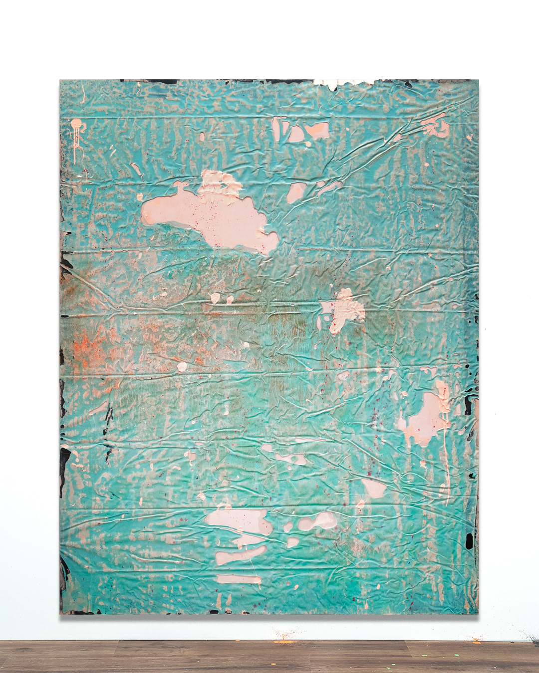 2409007 Turkish Peach, 2024, Acrylic, Epoxy Resin over Pigment Printed Papers on Canvas, 227.3 x 178 x 3.3cm