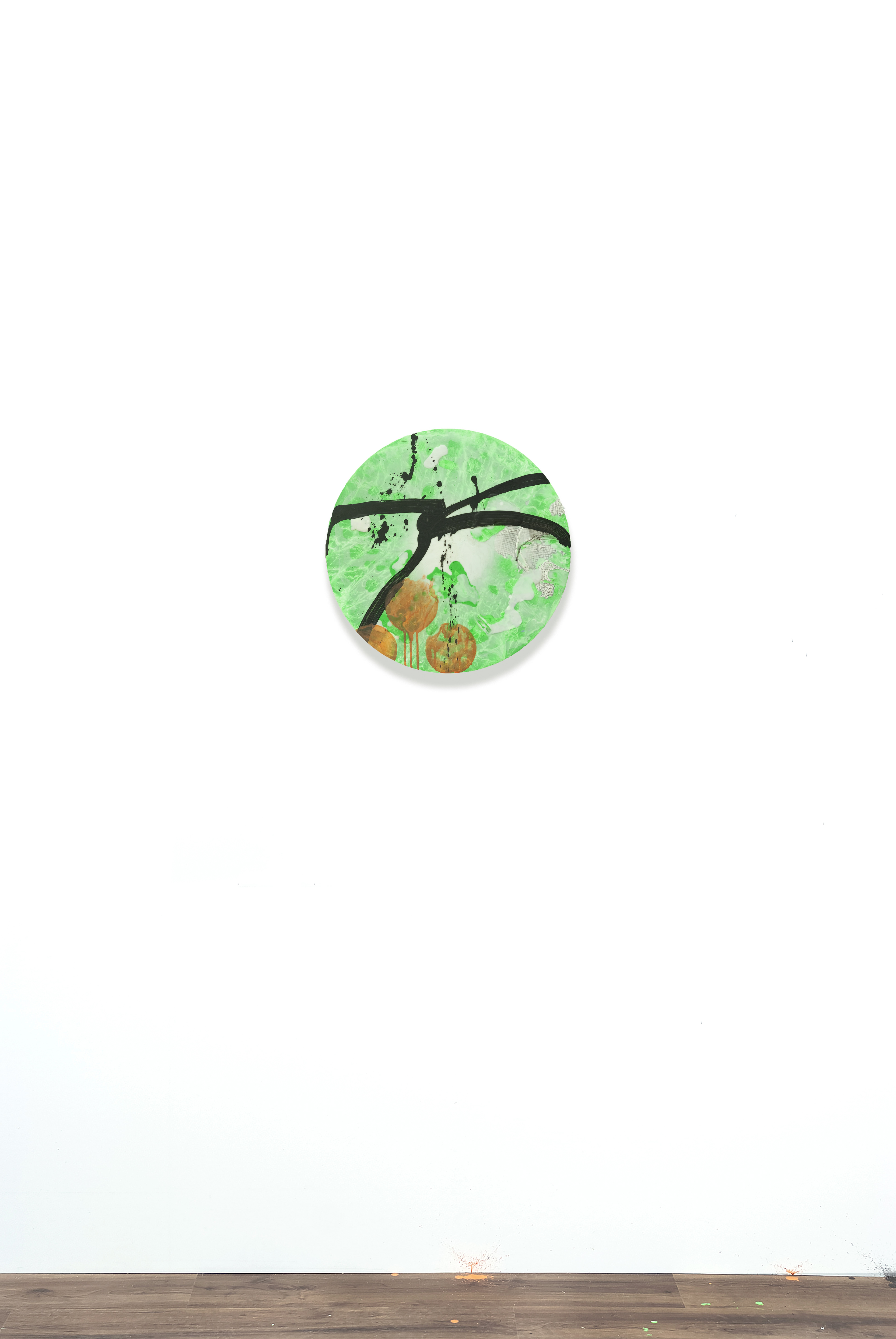 2301002 Case 0(zero), 2023, Pencil, Acrylic, Epoxy Resin, Modeling Paste on Canvas, Dia. 50cm