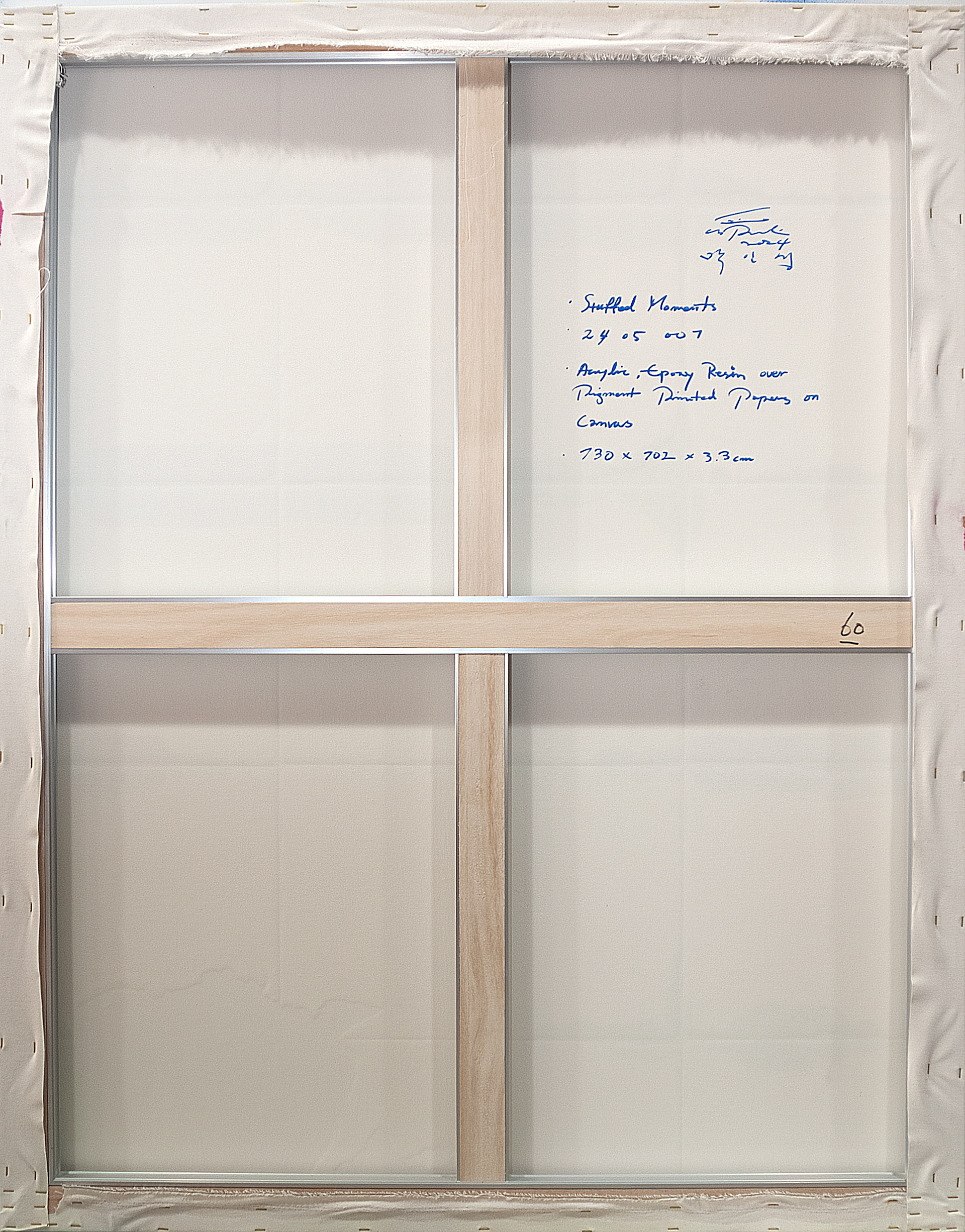 2405001 Stuffed Moments, 2024, Acrylic, Epoxy Resin over Pigment Printed Paper on Canvas, 130.3 x 102 x 3.3cm