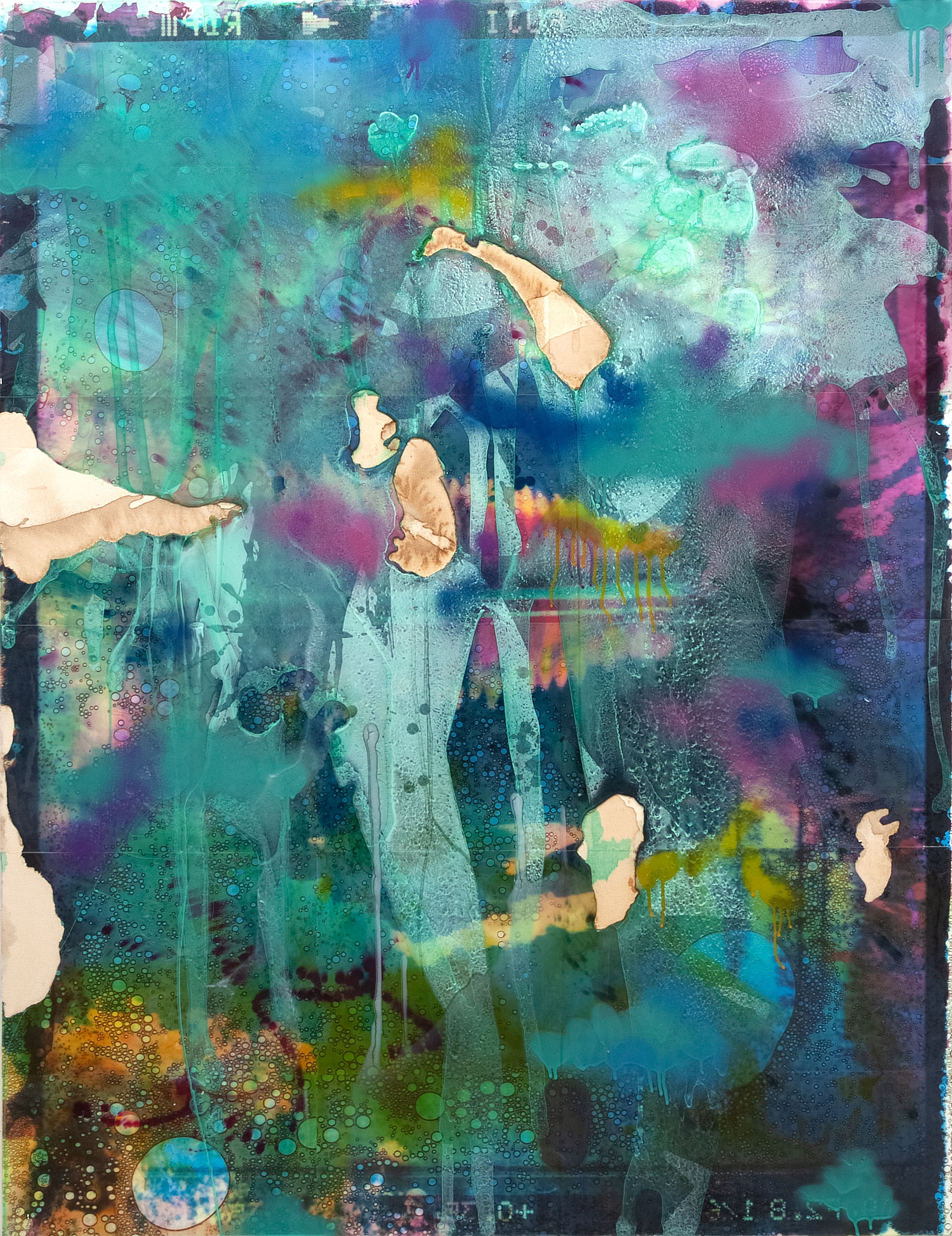 2406006 Geong-San City, 2024, Acrylic, Epoxy Resin over Pigment Printed Paper on Canvas, 162.2 x 125 x 3.3cm