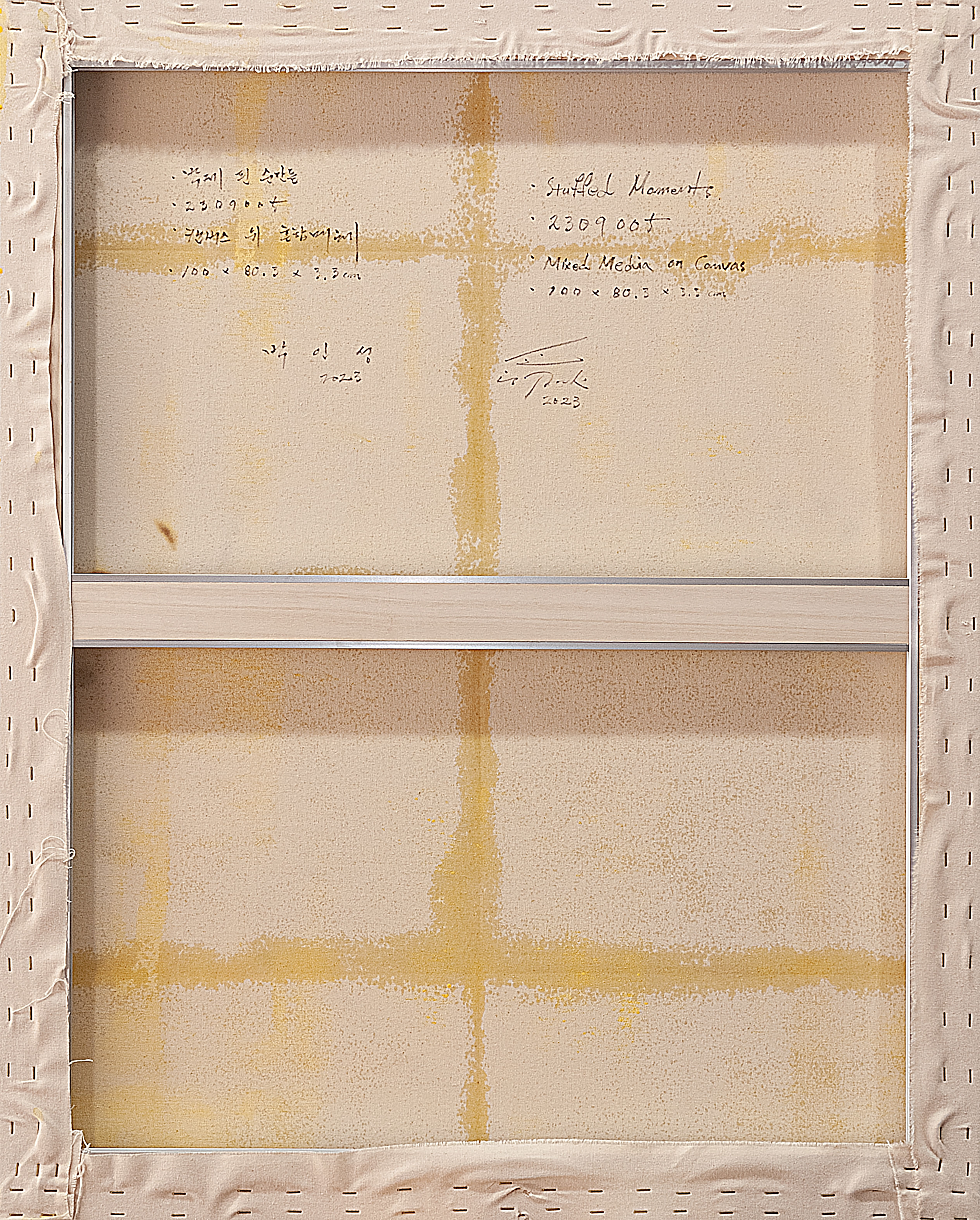 2309005 Stuffed Moments, 2023, Mixed Media on Canvas, 100 x 80.3 x 3.3cm