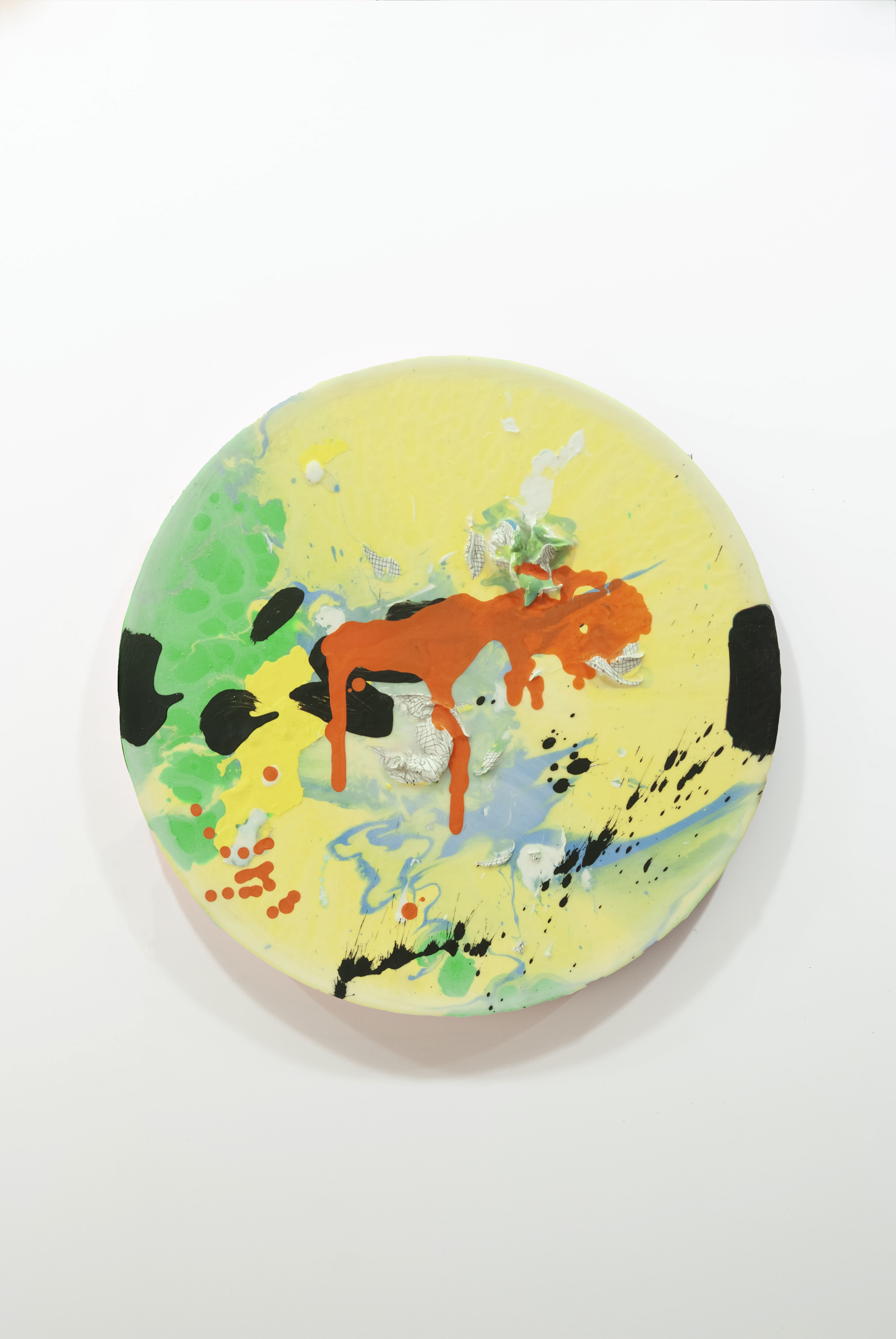 2301001 Case 0(zero), 2023, Pencil, Acrylic, Epoxy Resin, Modeling Paste on Canvas, Dia. 50cm