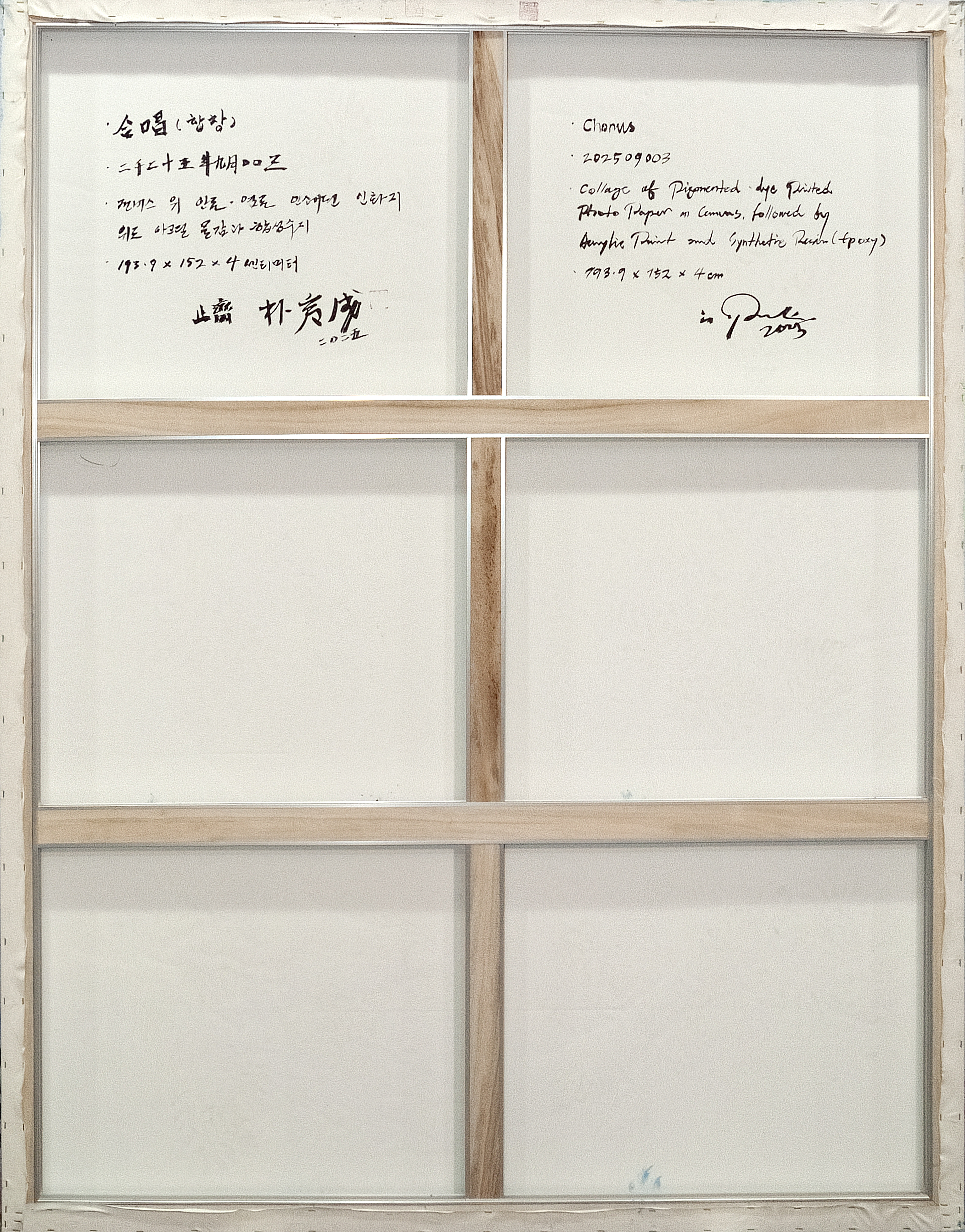 2509003 Chorus, 2025, Collage of Pigmented Dye-Printed Photo Paper on Canvas followed by Acrylic Paint and Synthetic Resin(Epoxy), 193.9 x 152 x 4cm