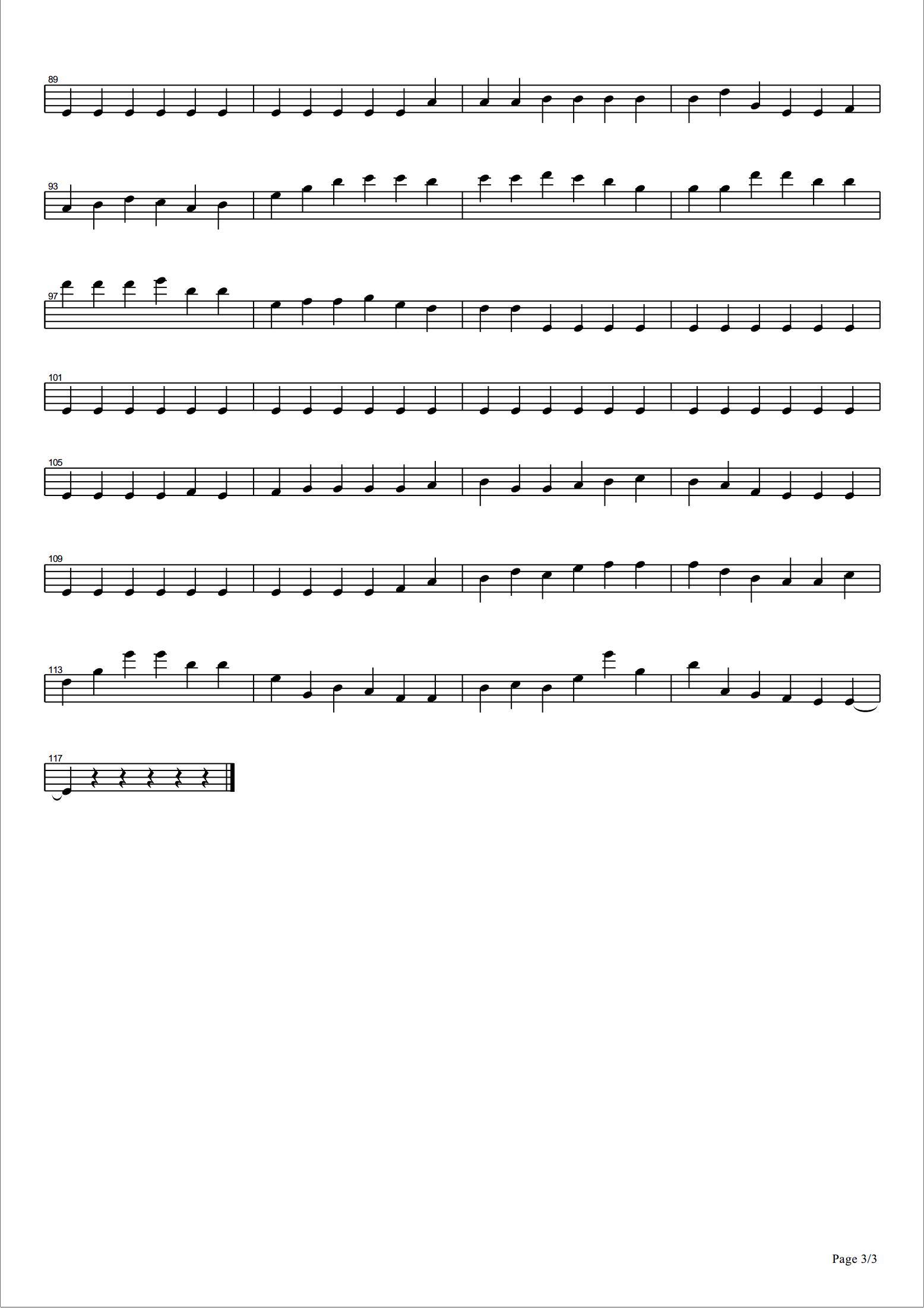 Scores for picked Wind, A4 Paper, 2013