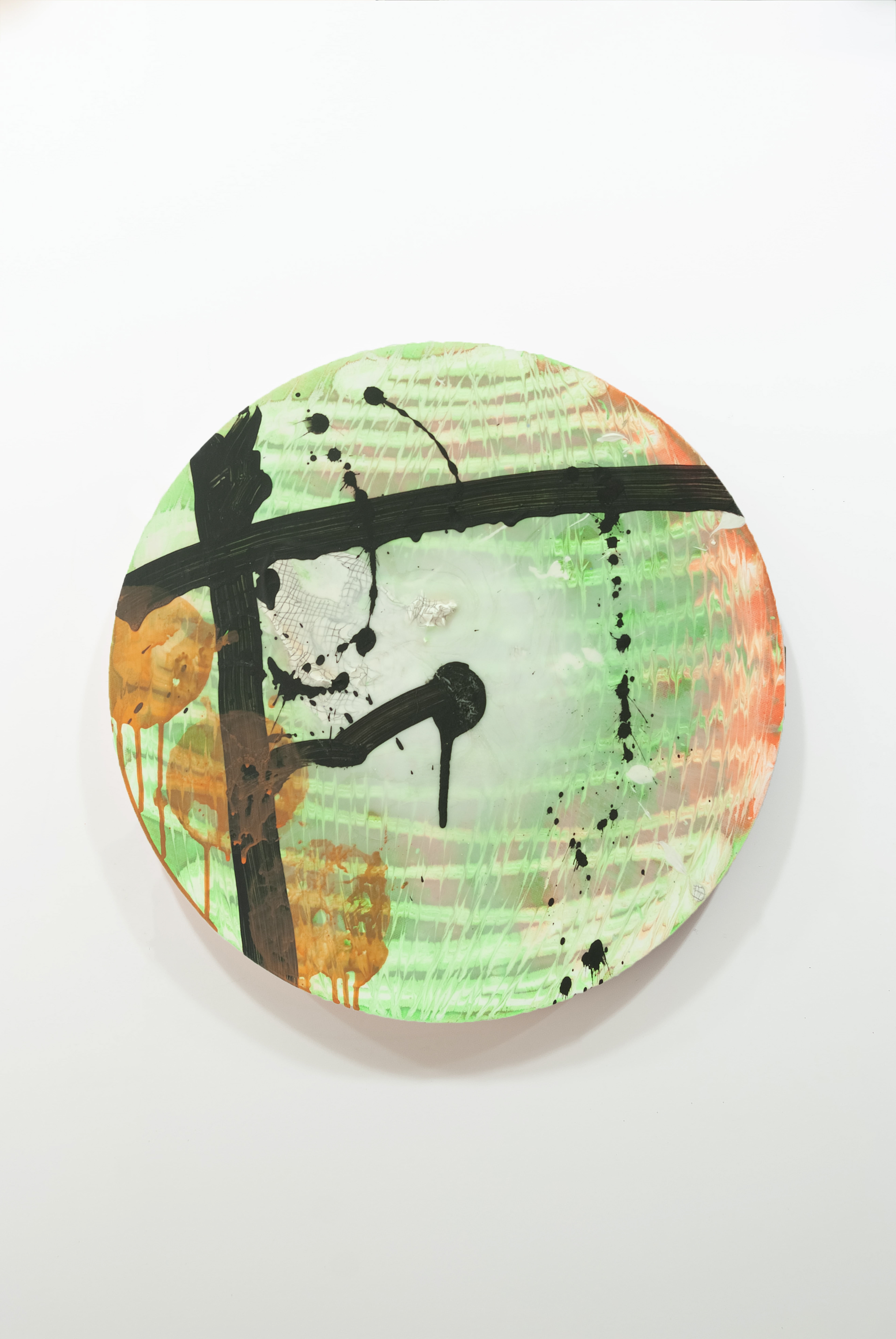 2301003 Case 0(zero), 2023, Pencil, Acrylic, Epoxy Resin, Modeling Paste on Canvas, Dia. 50cm