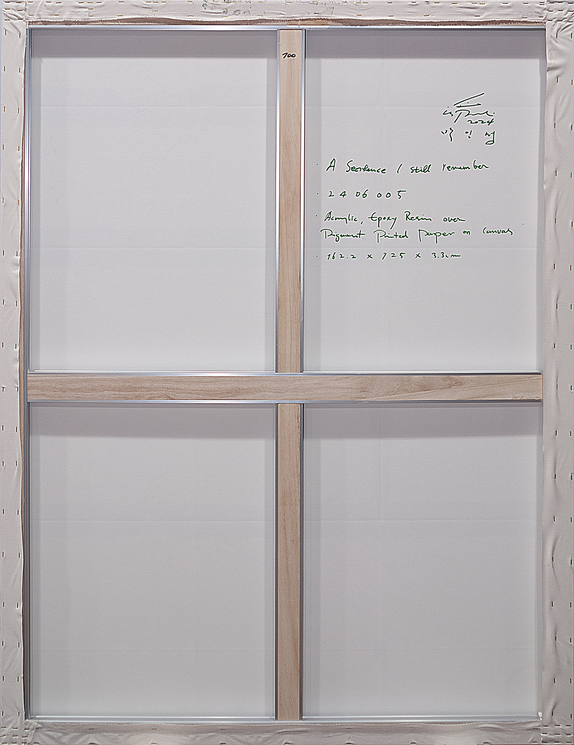 2406005 A Sentence I still remember, 2024, Acrylic, Epoxy Resin over Pigment Printed Paper on Canvas, 162.2 x 125 x 3.3cm