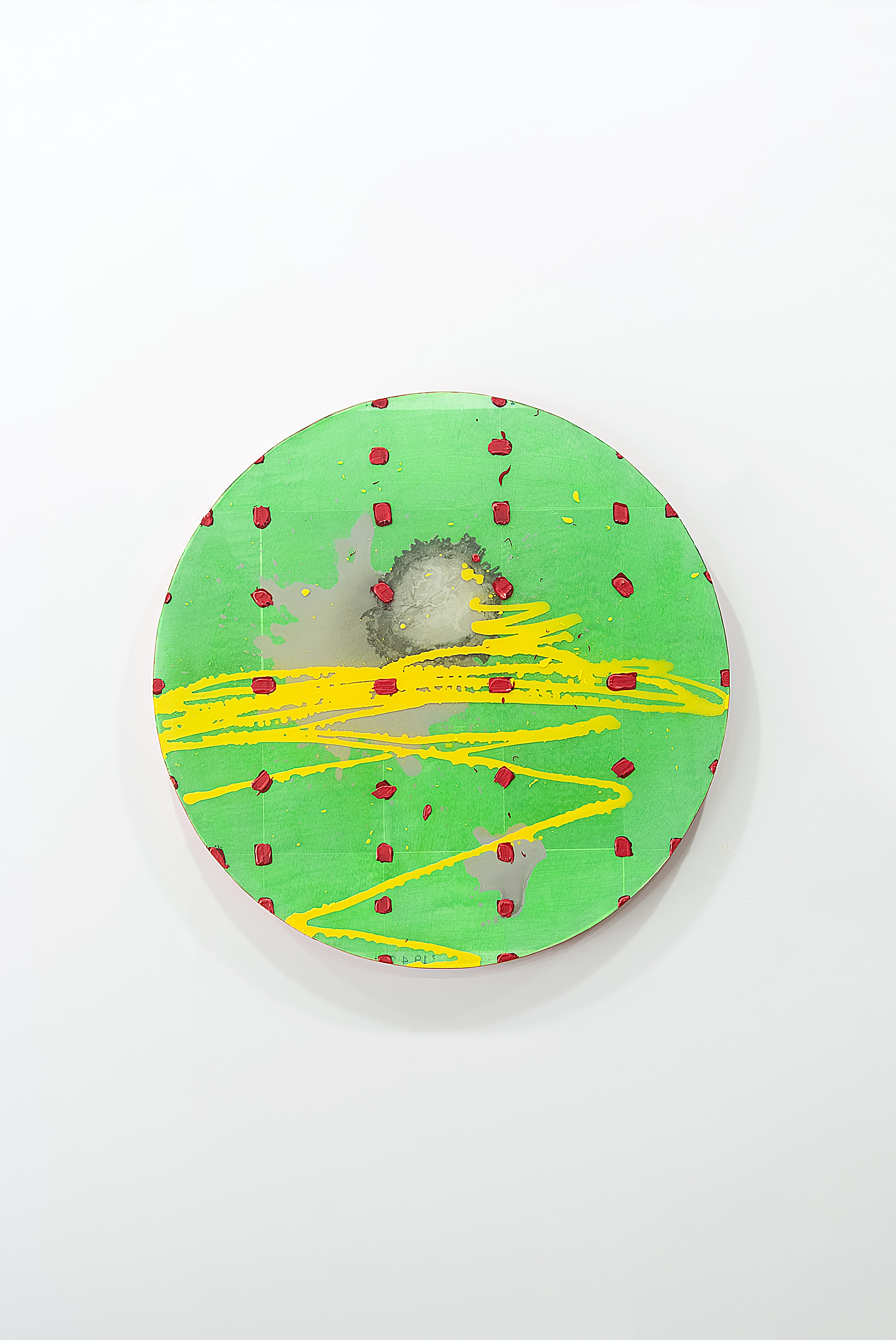 2303004 Case 1, 2023, Acrylic, Epoxy Resin, Pigment Printed Papers on Canvas, Dia. 98cm