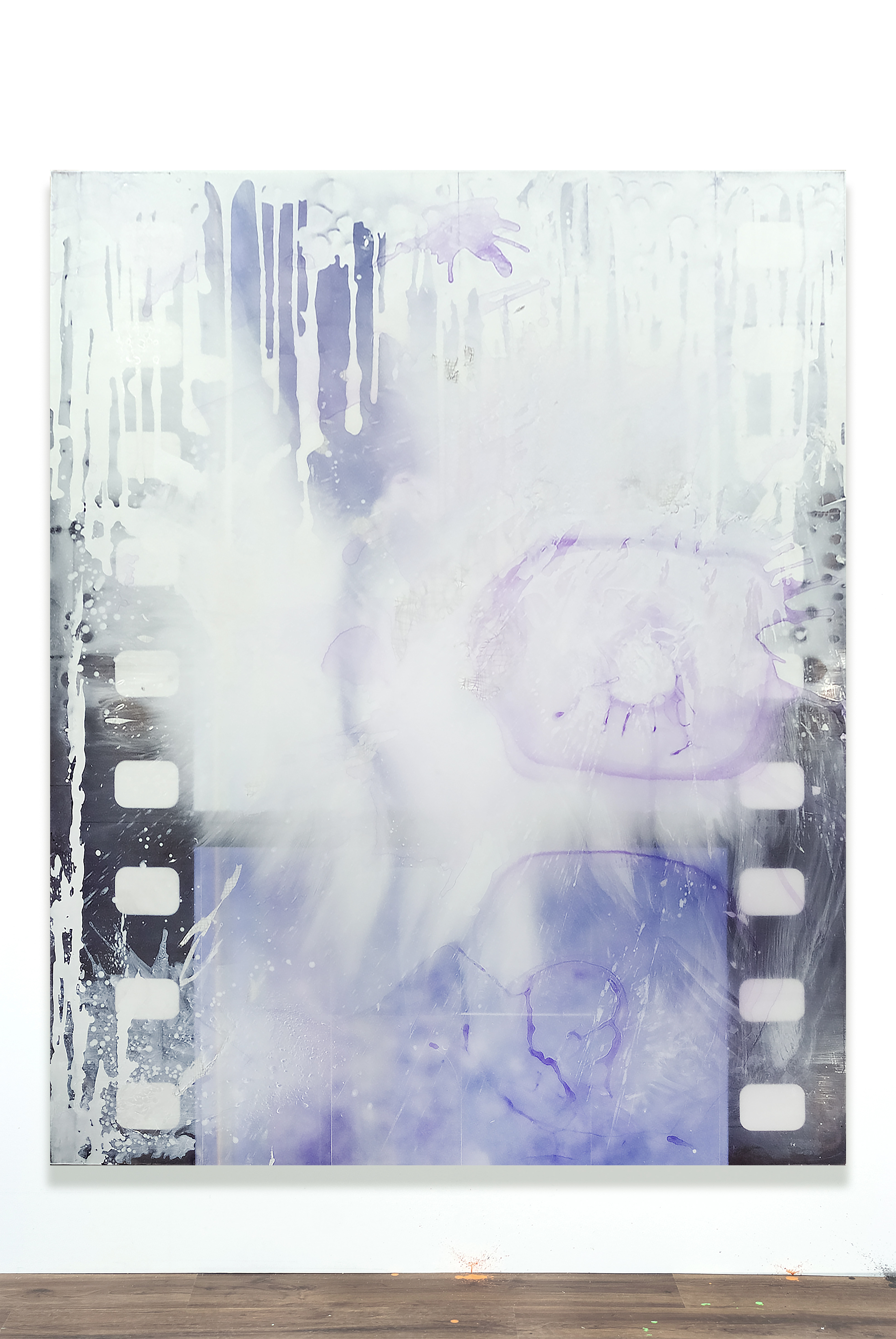 2304001 Stuffed Moments, 2023, Pencil, Acrylic, Epoxy Resin, Modeling Paste over Pigment Printed Papers on Canvas, 227 x 181 x 4cm