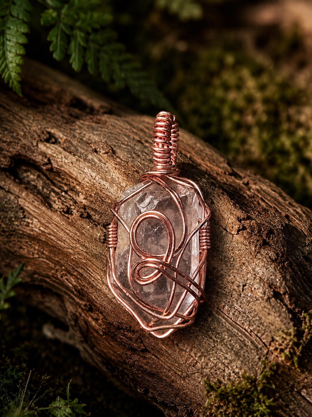 Laser Quartz Copper Pendant