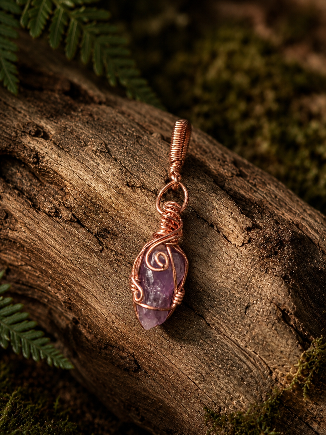 Amethyst Copper Pendant