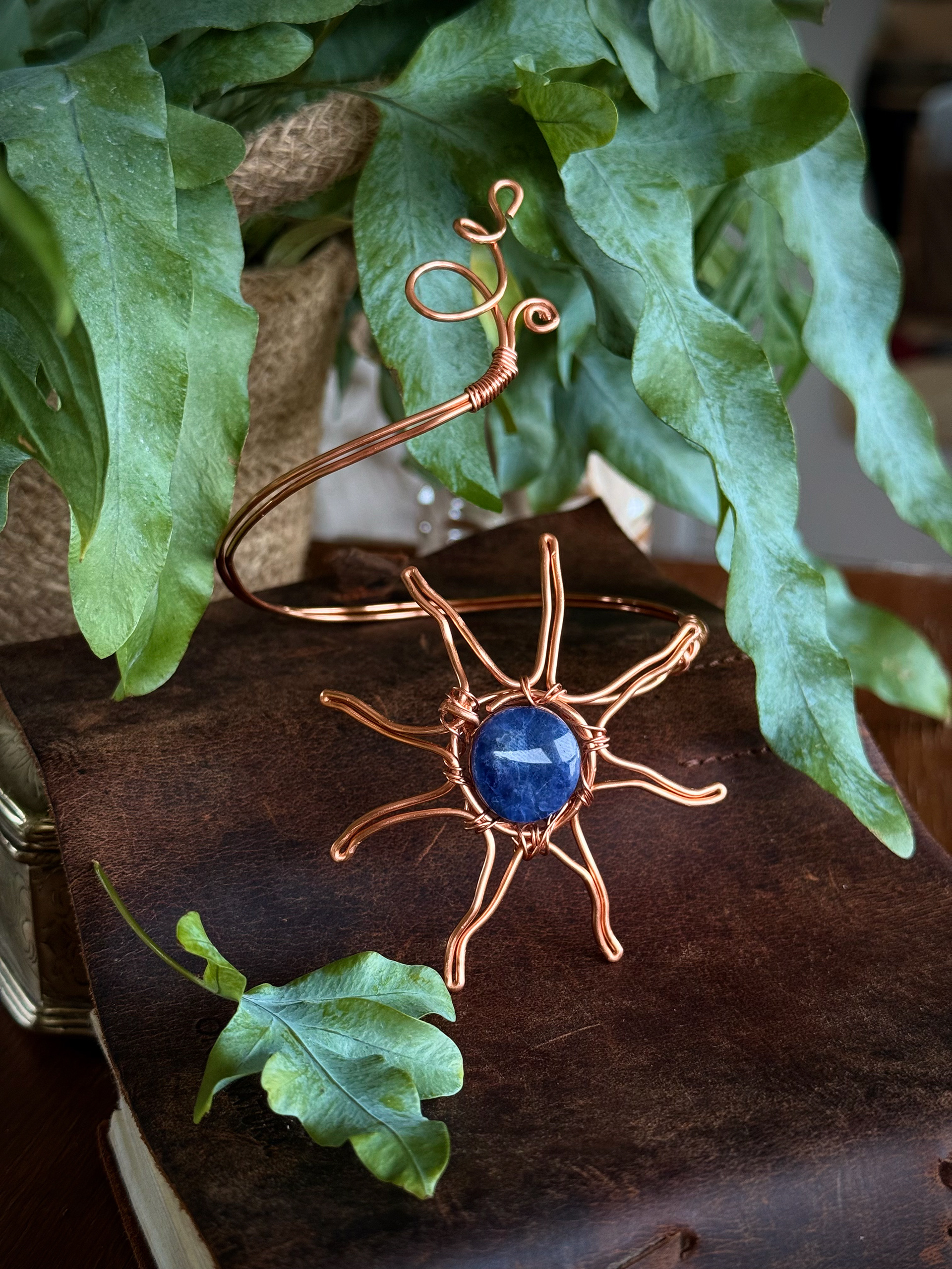 Sodalite Copper Arm Cuff