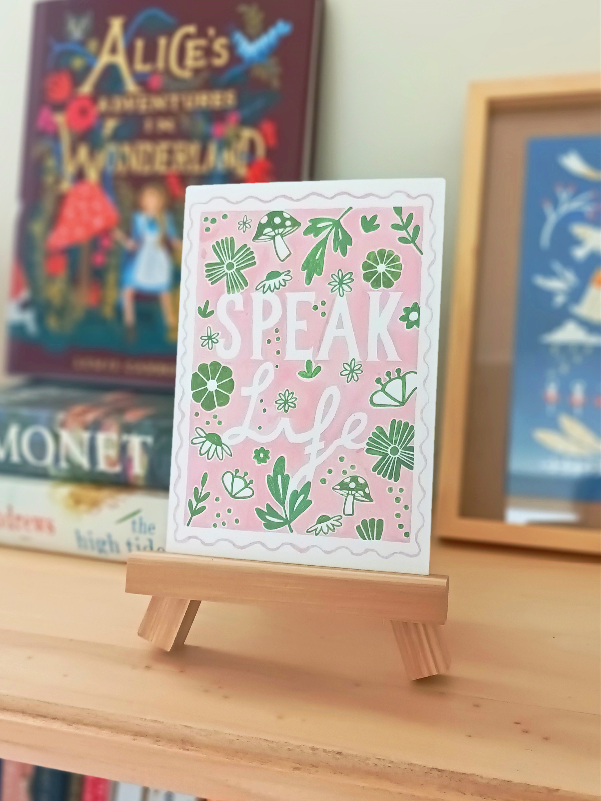 A6 art print with easel