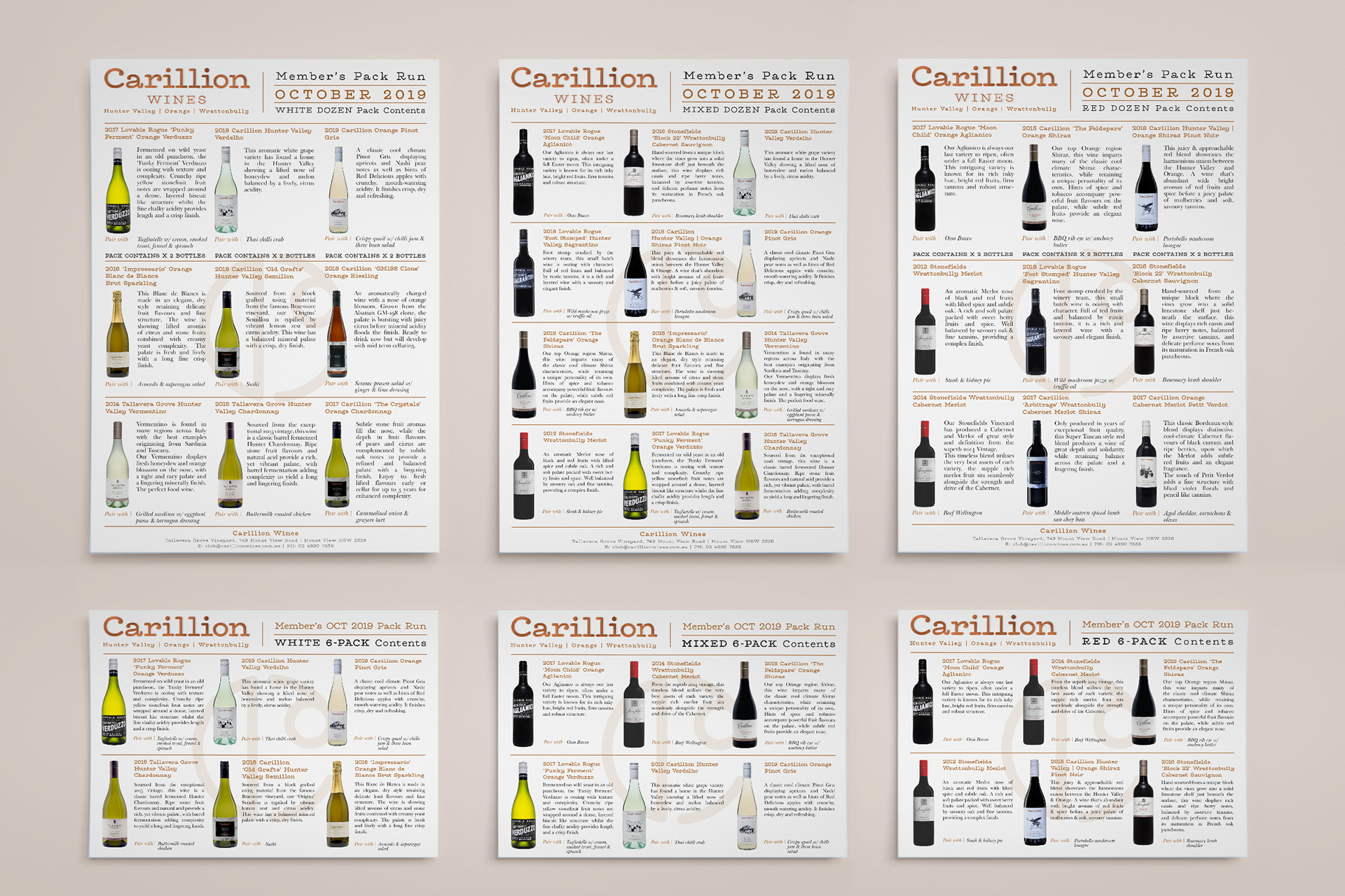 Wine Club Members' pack information