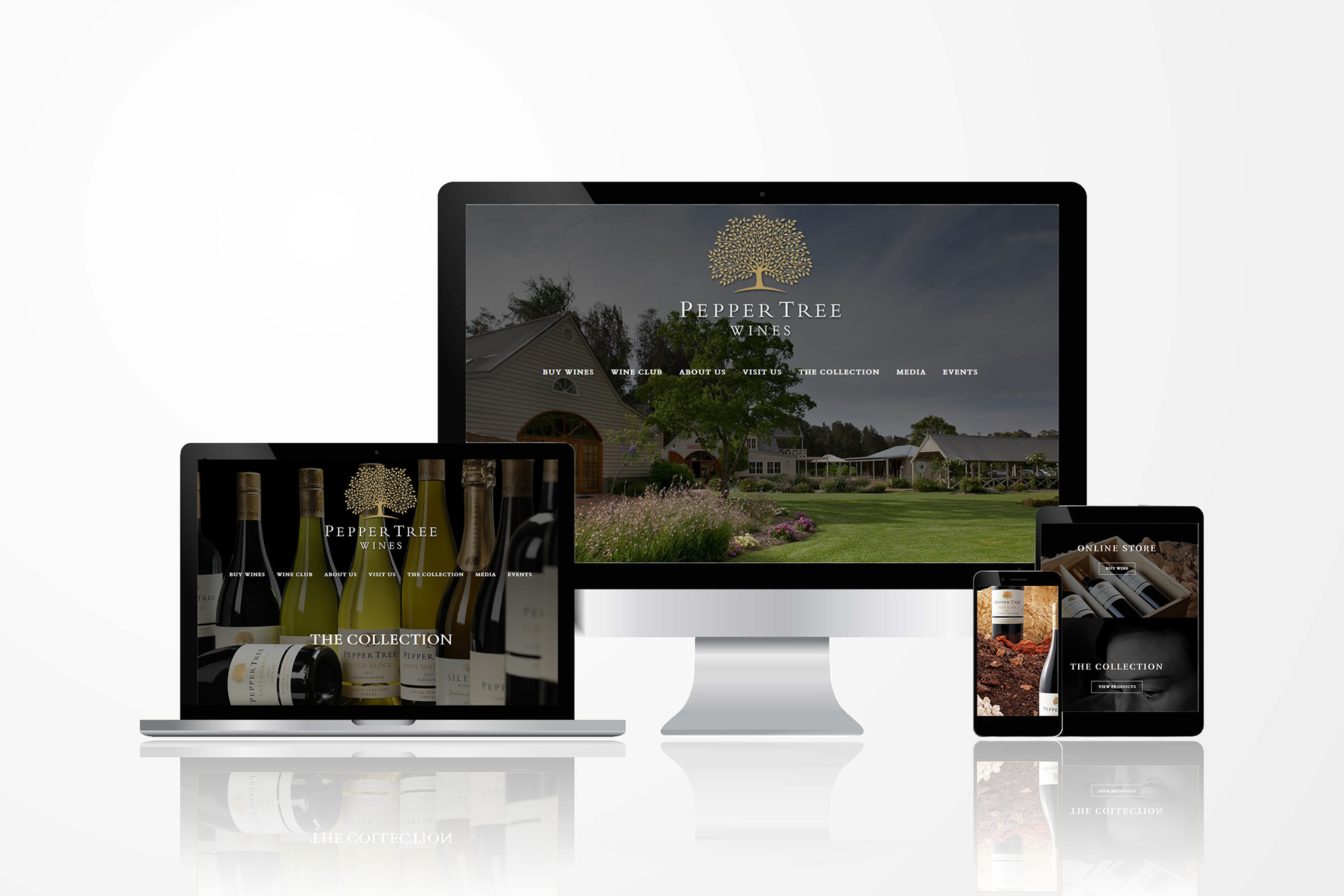 Mock-up for social media: new website across devices