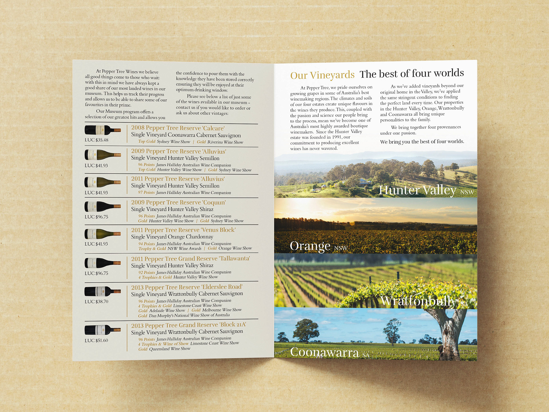 PTW Museum Wines Brochure
