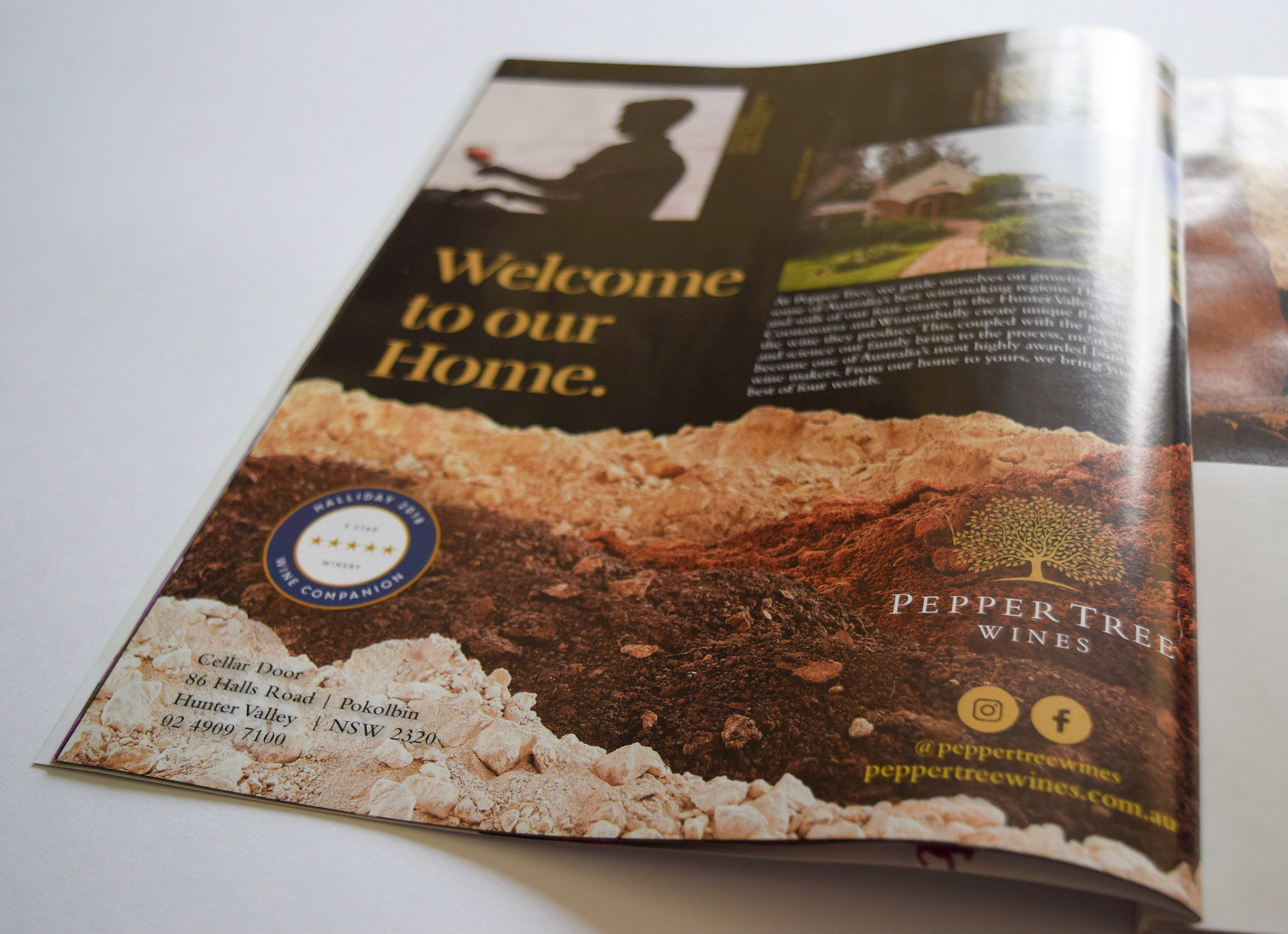 Advertisement in 2018' Hunter Valley regional guide