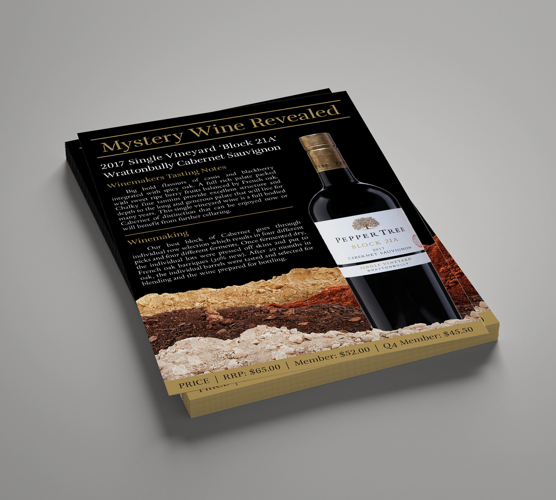 Wine Club event collateral: Mystery Wine Flyer