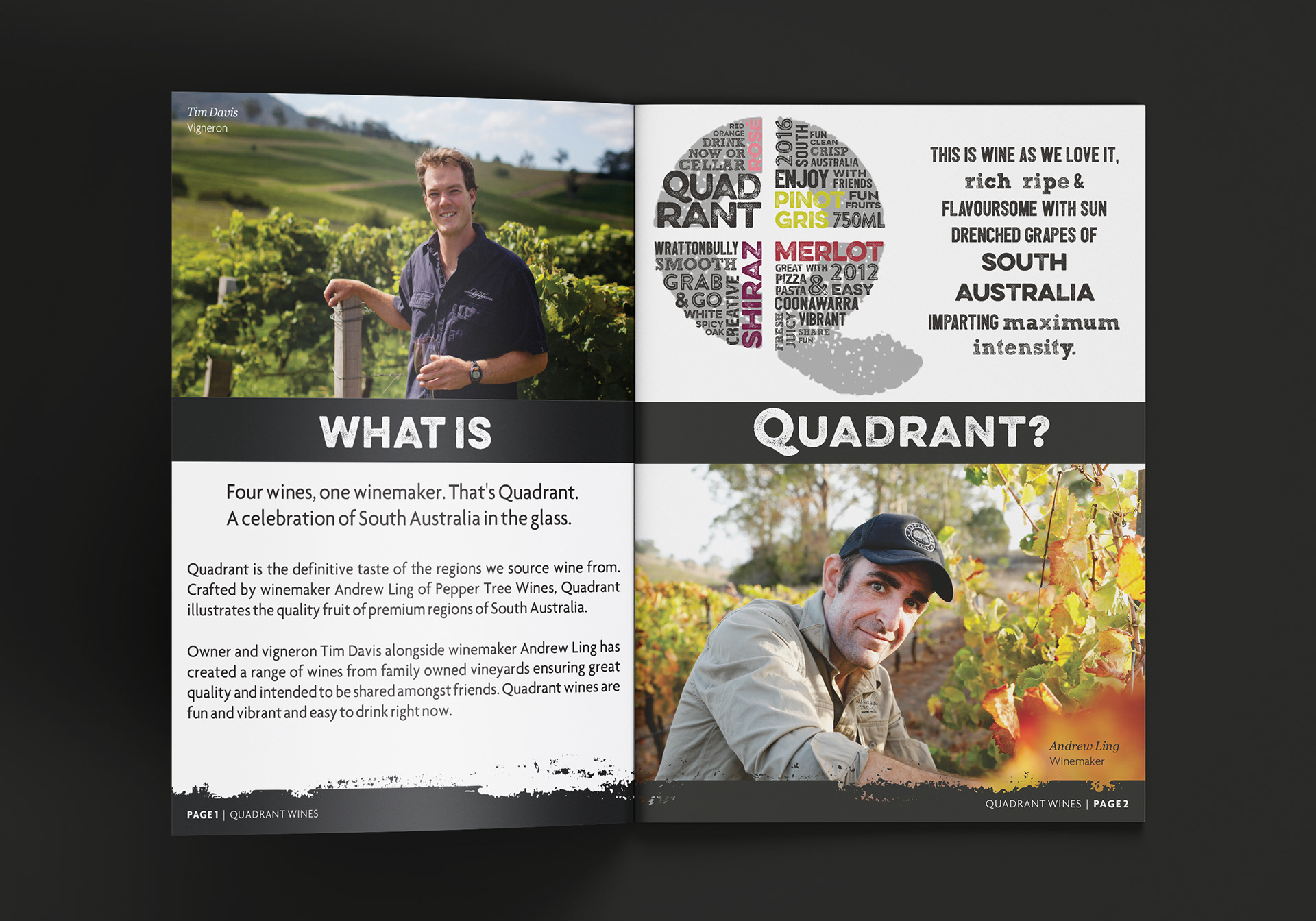 Quadrant Wines informational brochure