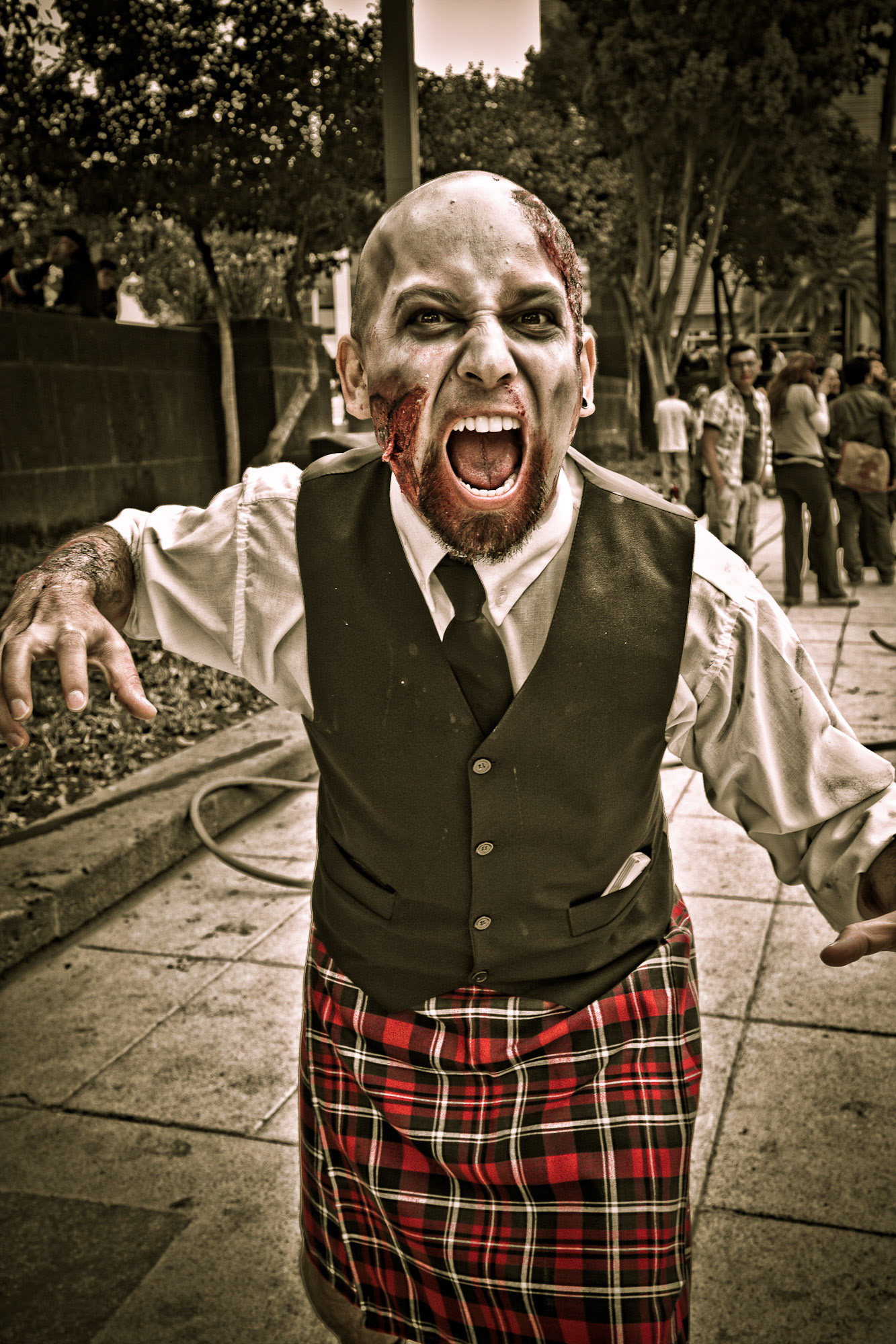 Braveheart, a celtic zombie at the Zombiewalk Mexico