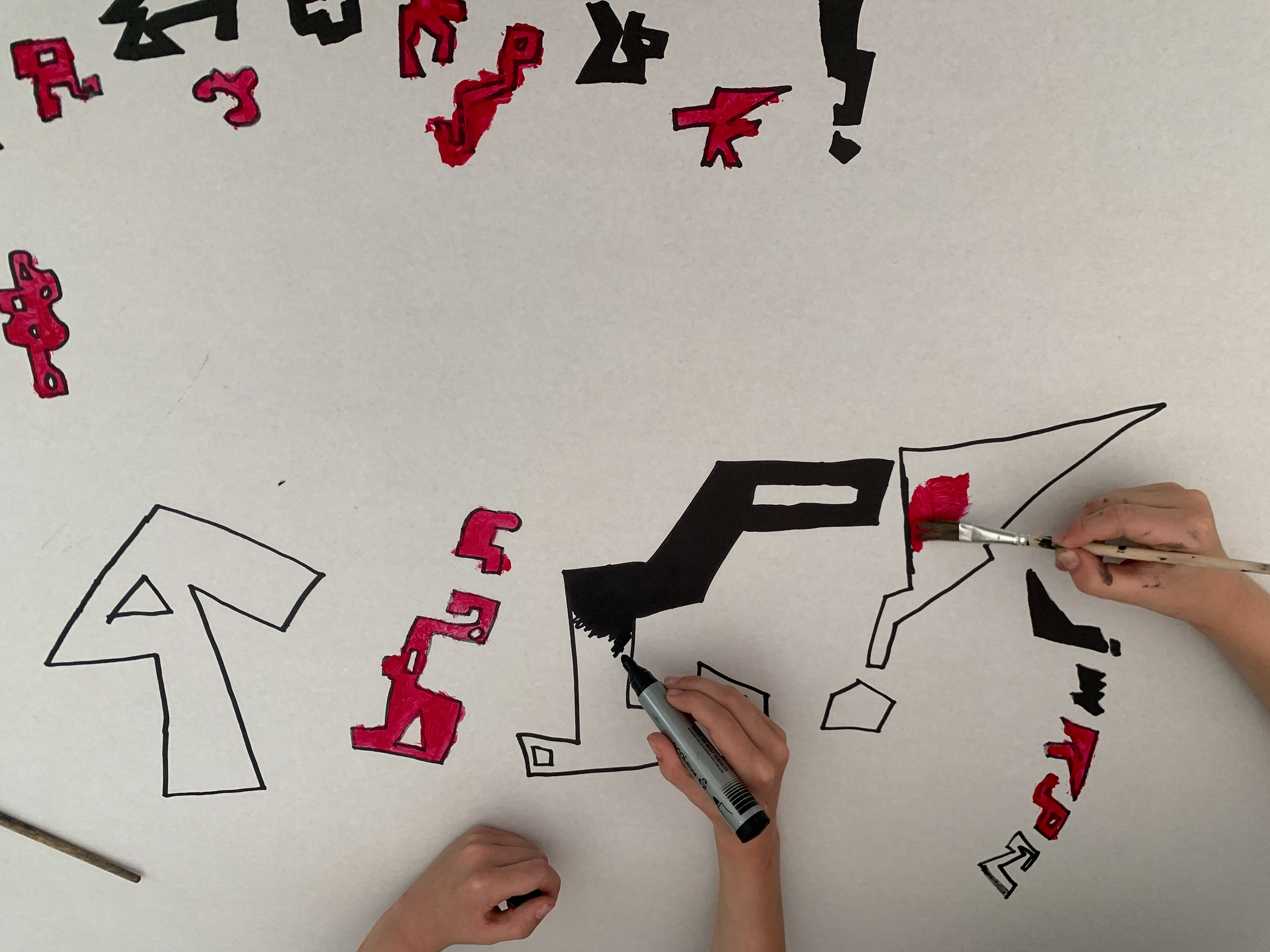 niet bestaande tekens voor het niet bestaande protest