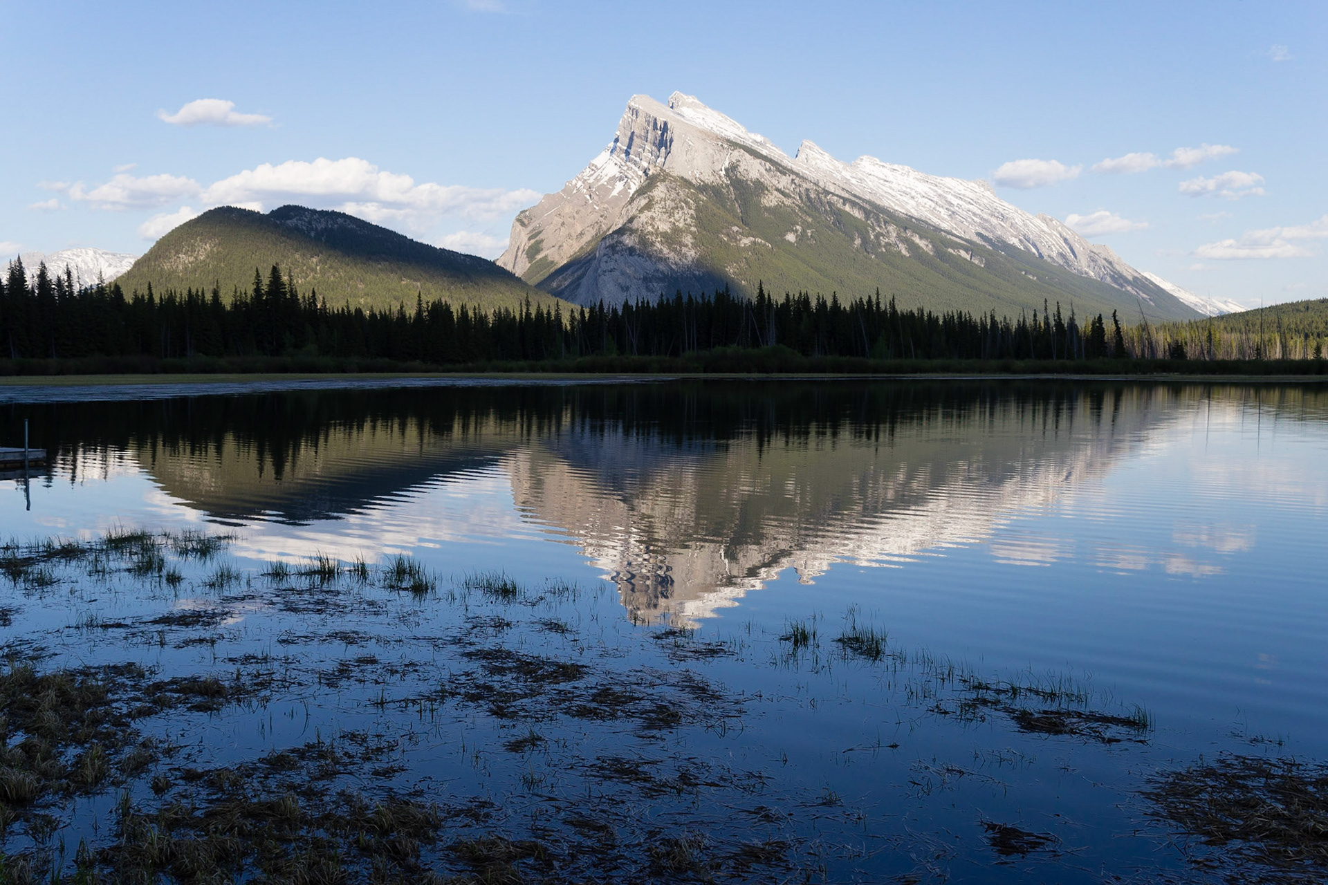 Reflections in Vermillion Lakes, near Banff Alberta