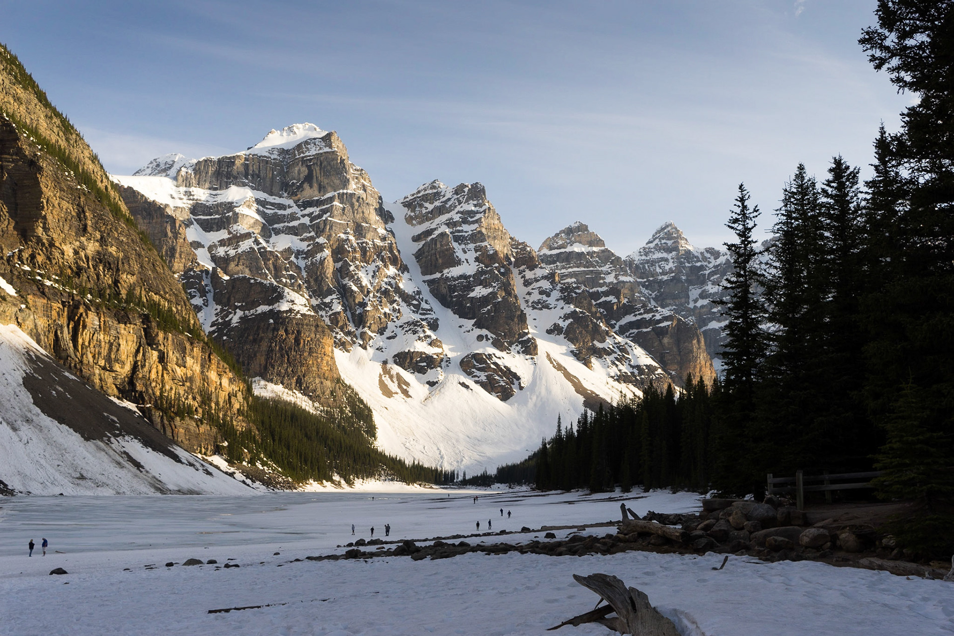 Moraine Lake, AB, still partially frozen