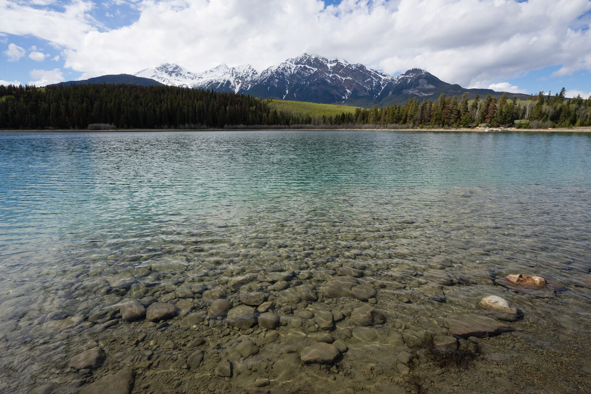 Clear waters of Patricia Lake, near Jasper AB