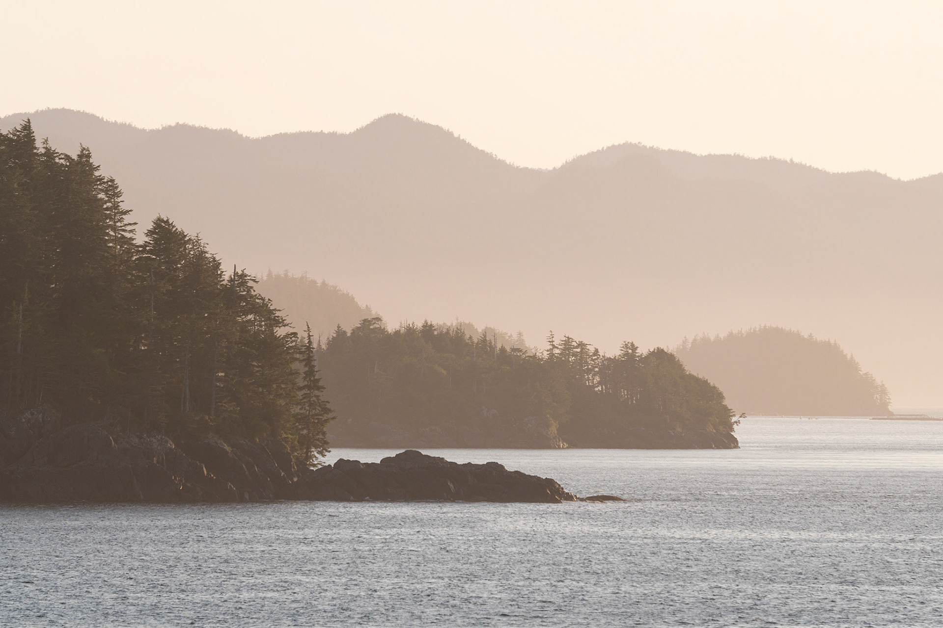 The Inside Passge, from Port Hardy to Prince Rupert.