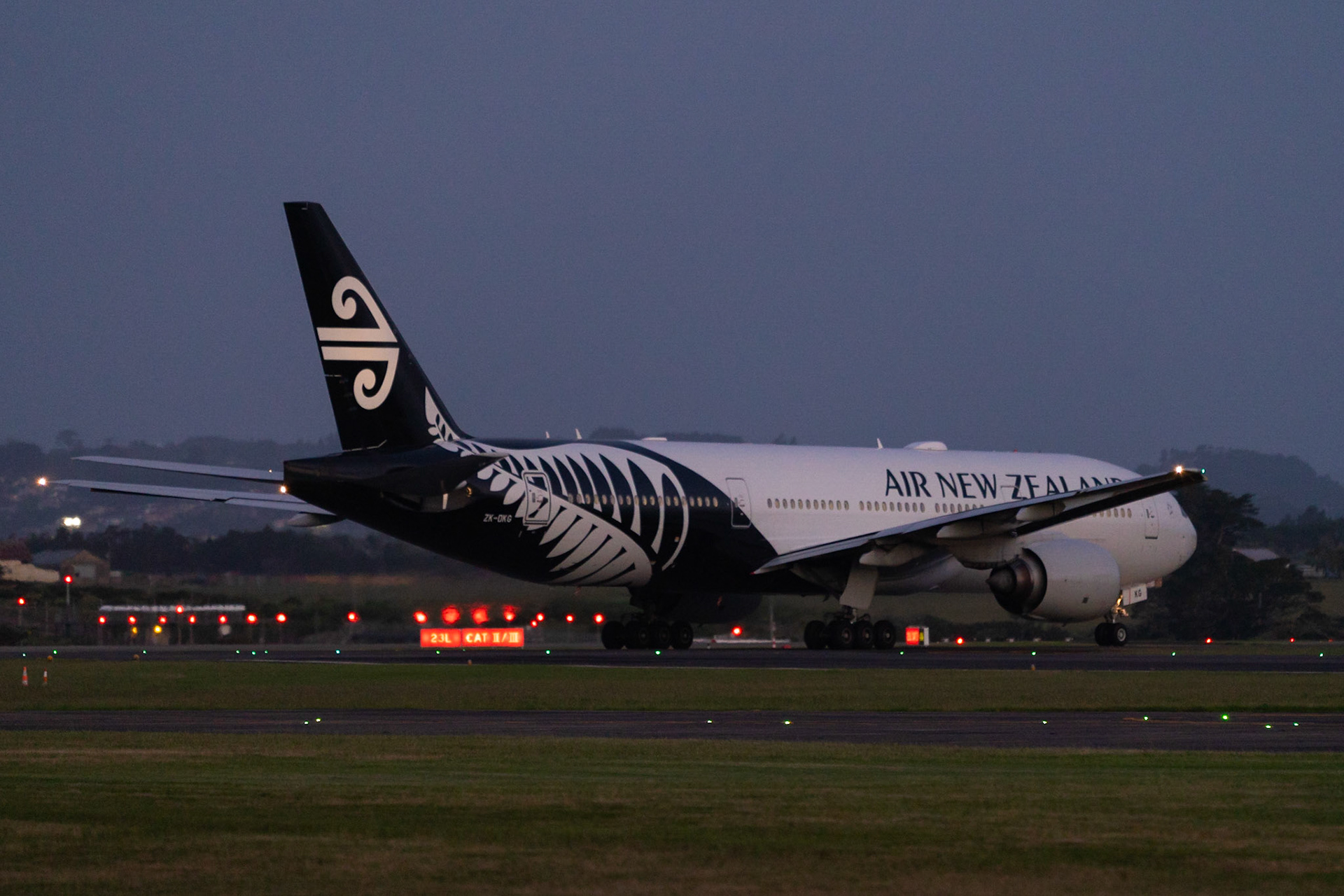 The final Air New Zealand Boeing 777-200ER departure. ZK-OKG heading for Los Angeles, with an impressive full thrust takeoff.