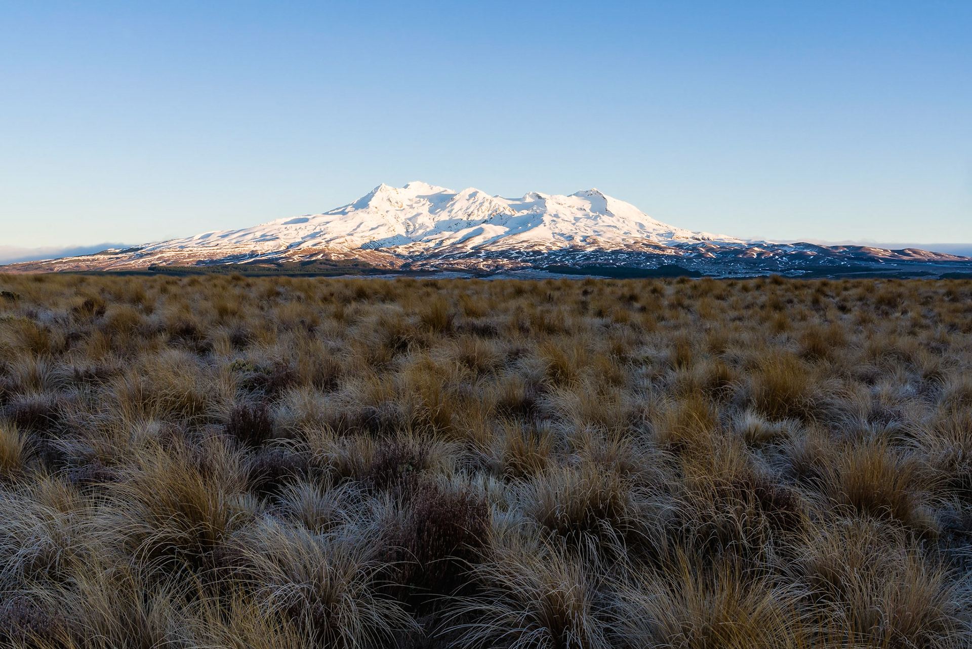 Mount Ruapehu on a cold and crisp morning.