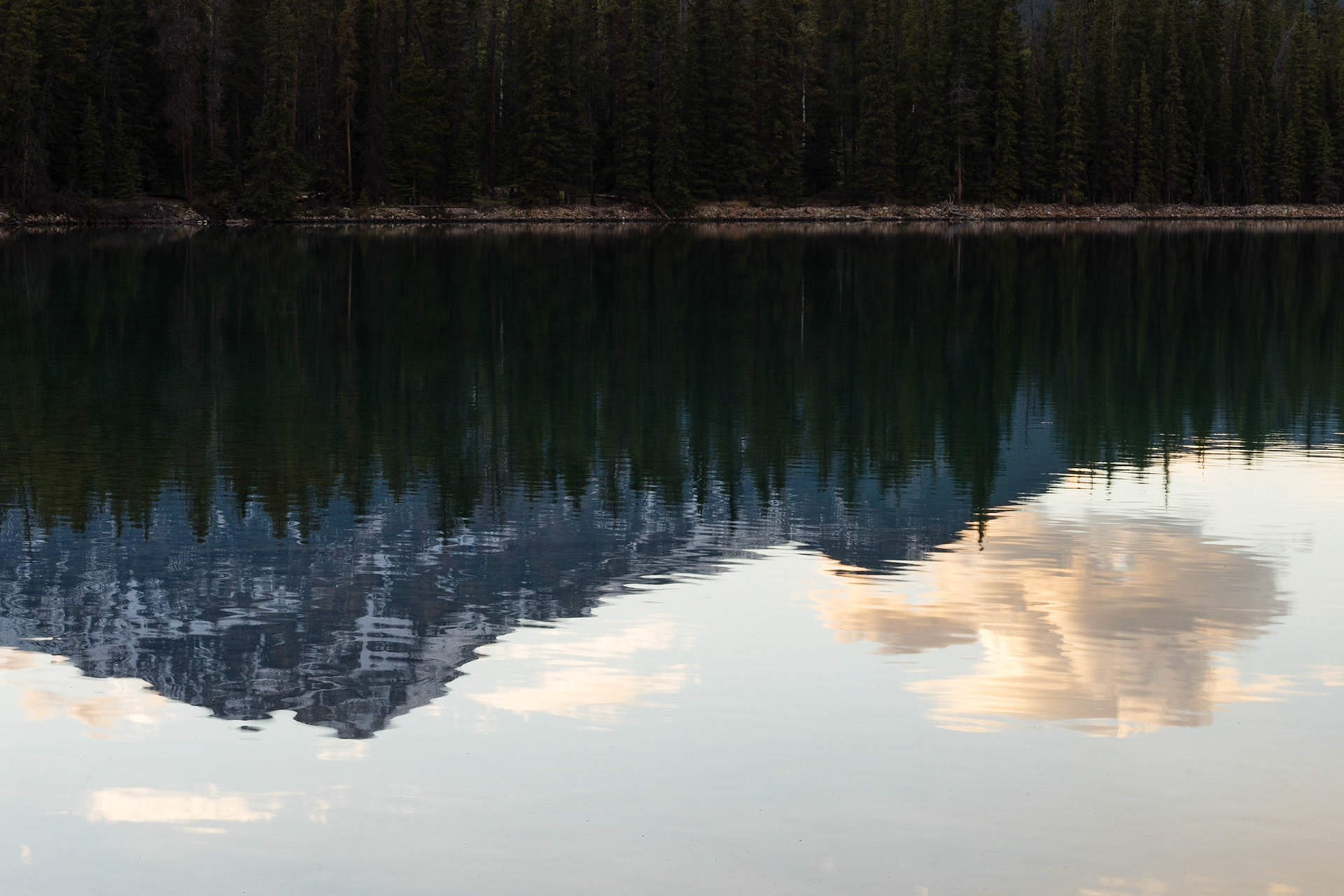 Reflections in Beauvert Lake, Jasper Alberta