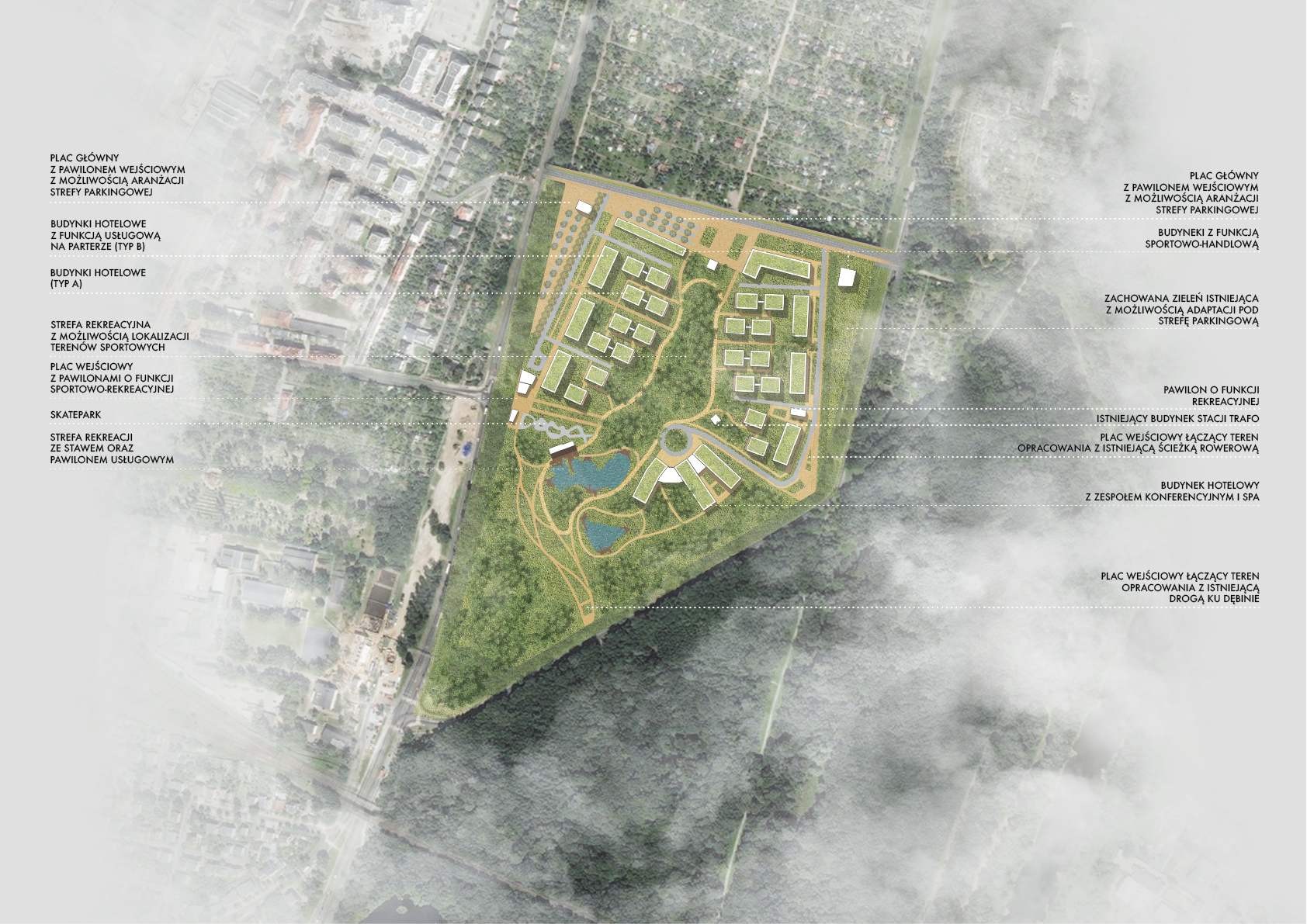 A competition entry of a big complex in Poznań prepared while working at CZUBALATOSZEK Architectual Studio.