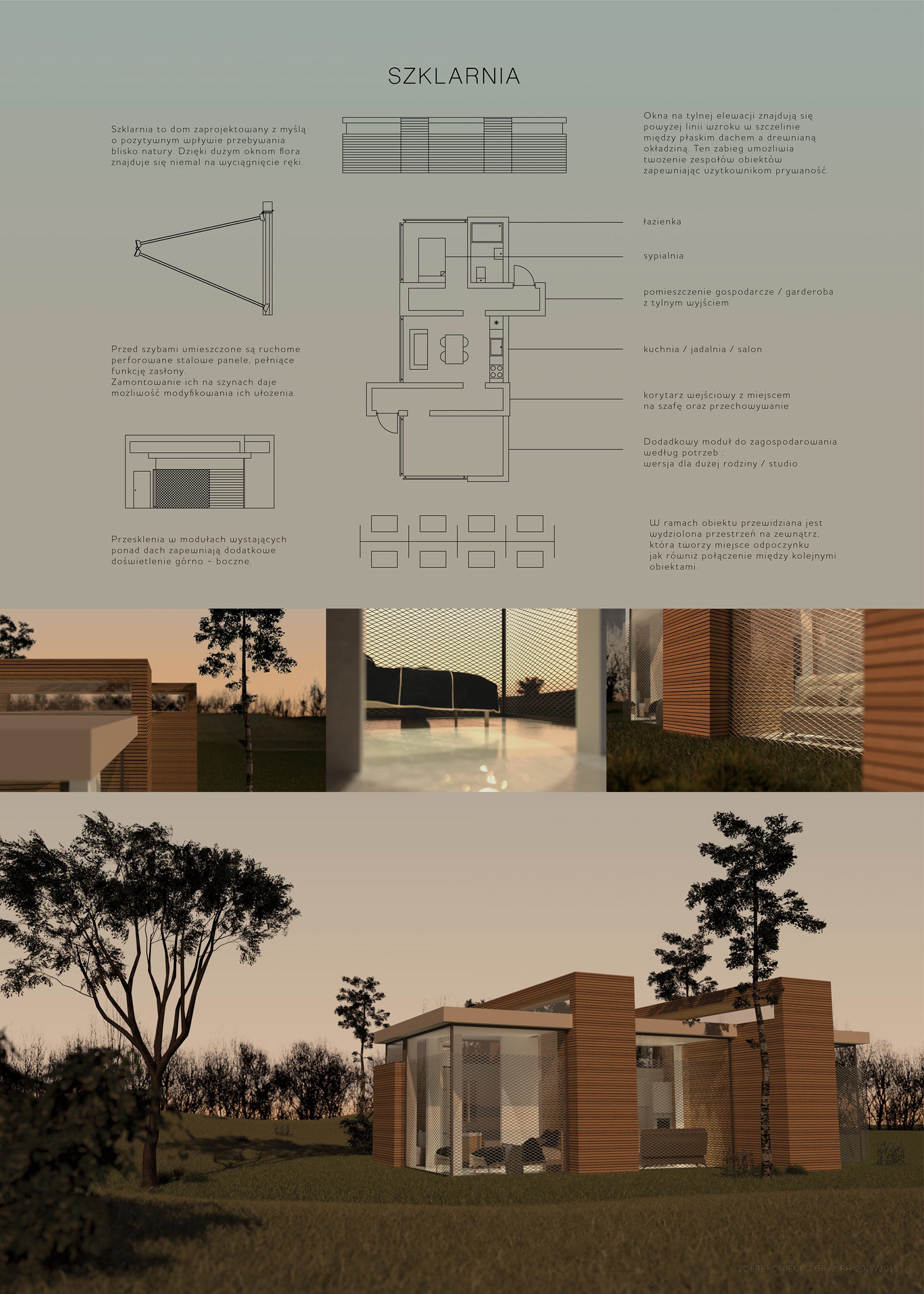 First year project of a compact house.