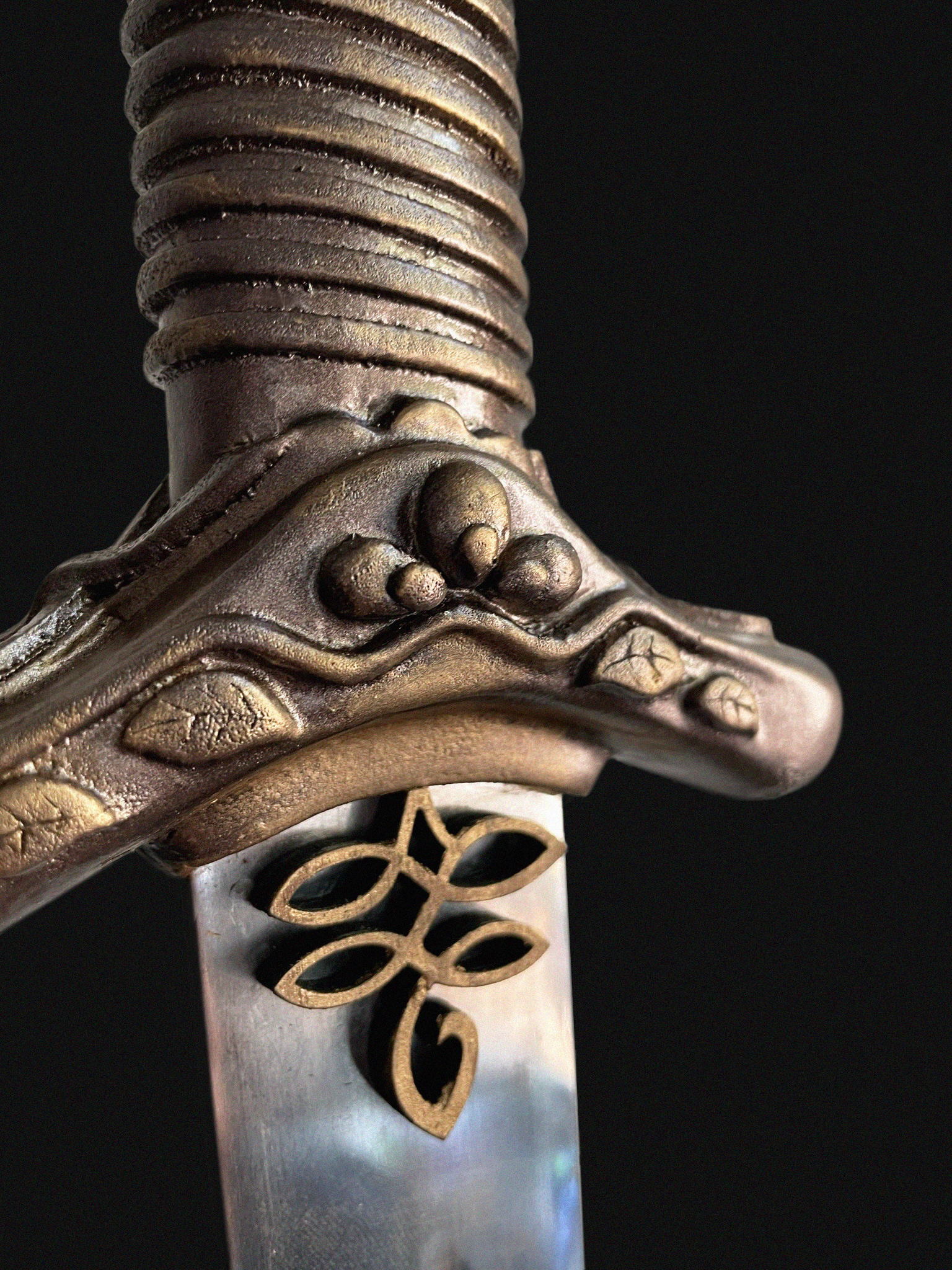 Excalibur - Carbon Steel Engraved Blade, Epoxy Clay Molding, Resin Coat, and Paint